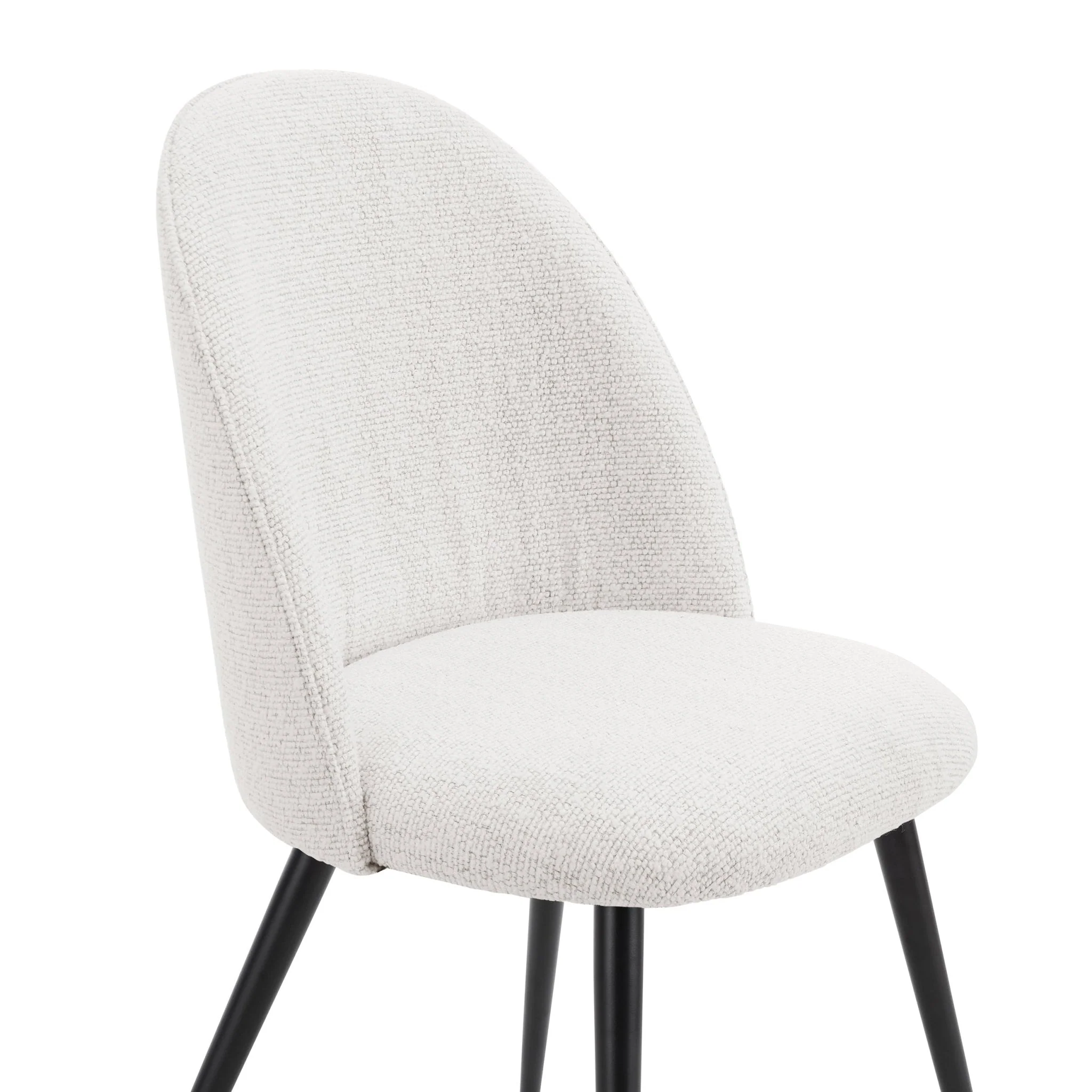 Iris Set Of 2 Dining Chairs - Boucle Ivory/Black - Image 5