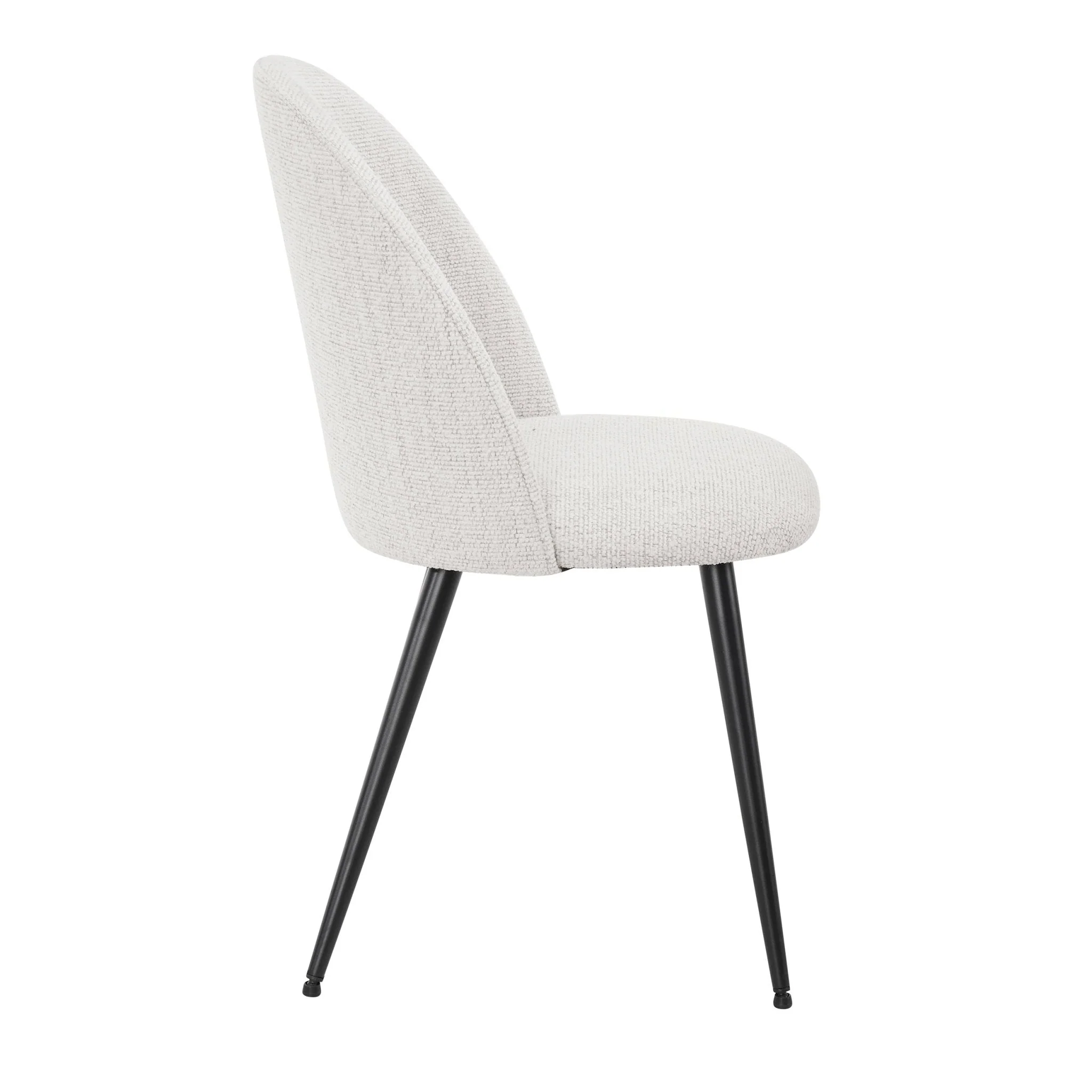 Iris Set Of 2 Dining Chairs - Boucle Ivory/Black - Image 6