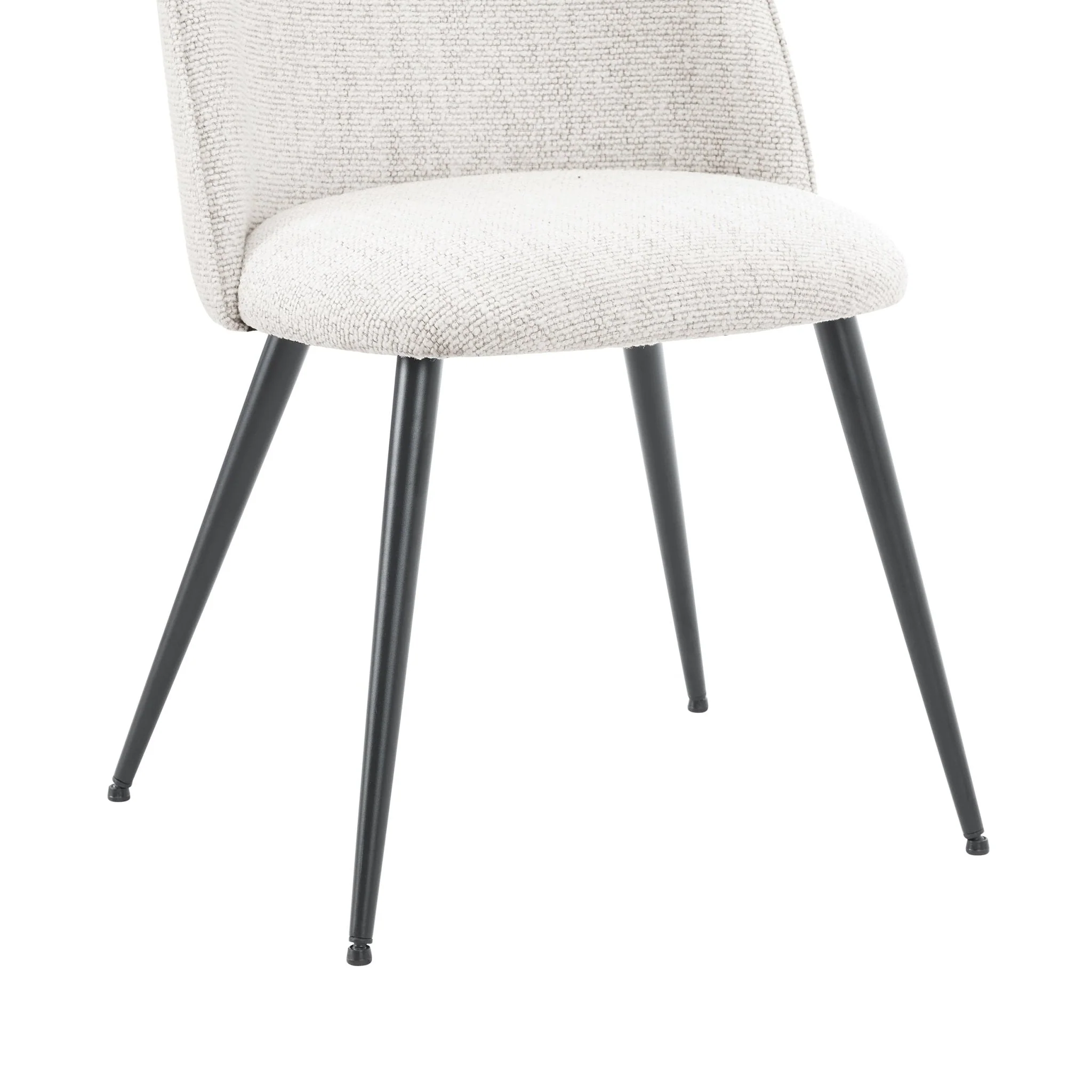 Iris Set Of 2 Dining Chairs - Boucle Ivory/Black - Image 7