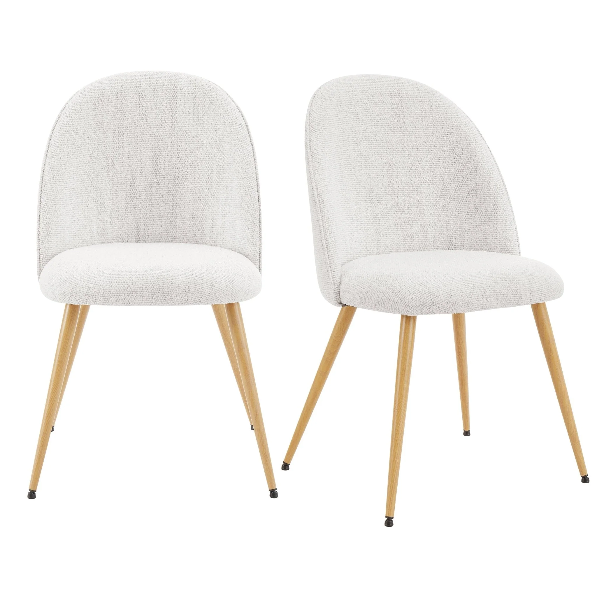 Iris Set Of 2 Dining Chairs - Boucle Ivory/Natural - Image 2
