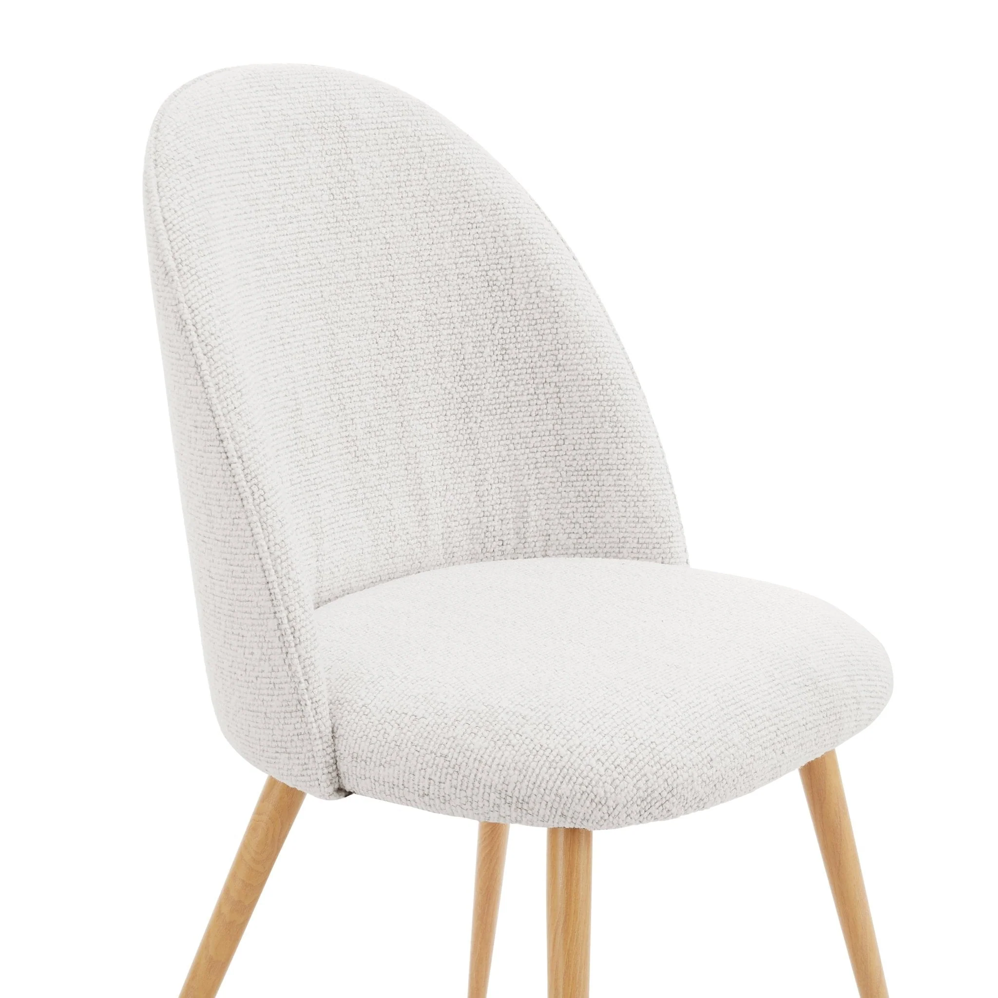 Iris Set Of 2 Dining Chairs - Boucle Ivory/Natural - Image 6