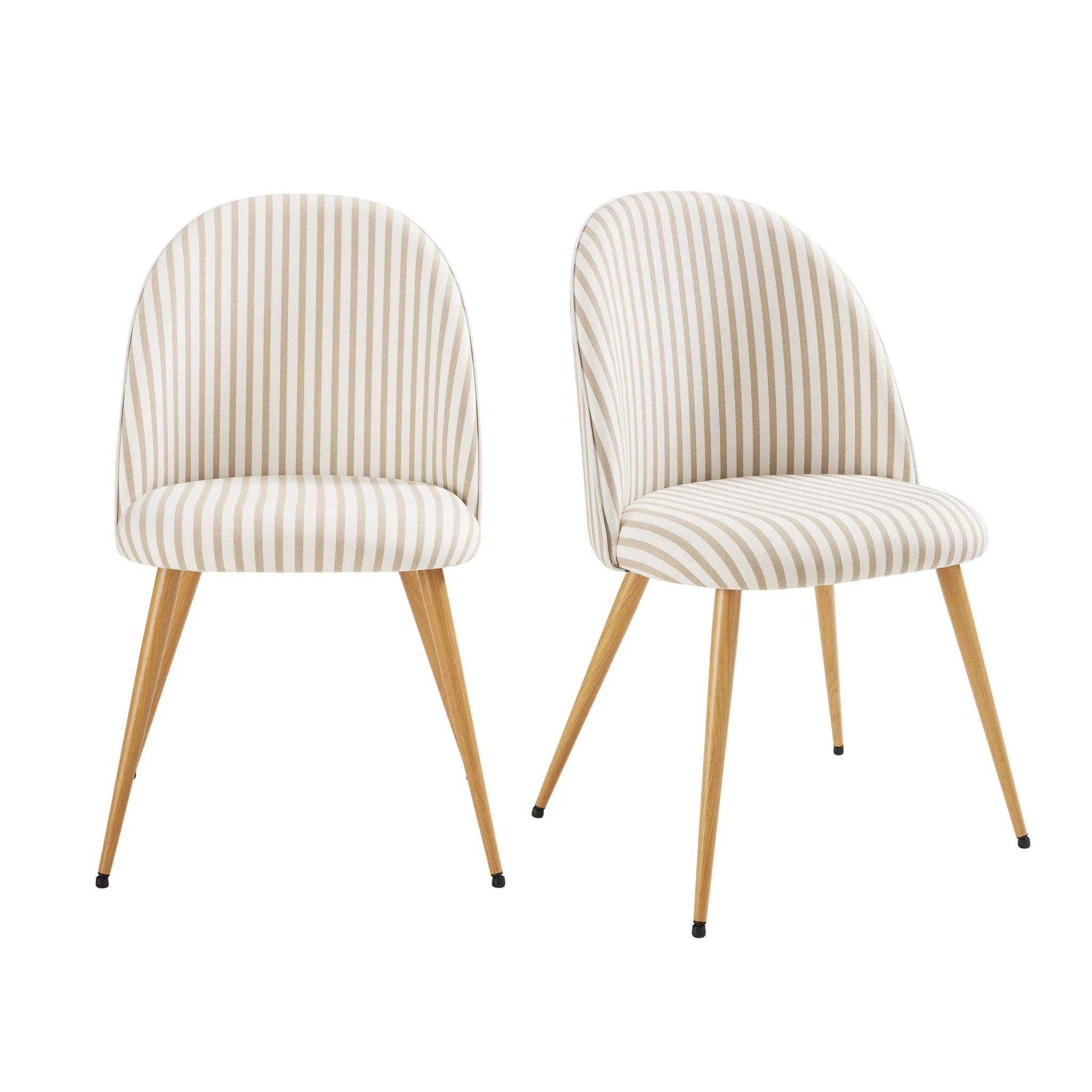 Iris Set of 2 Dining Chairs - Natural Stripe - Image 2