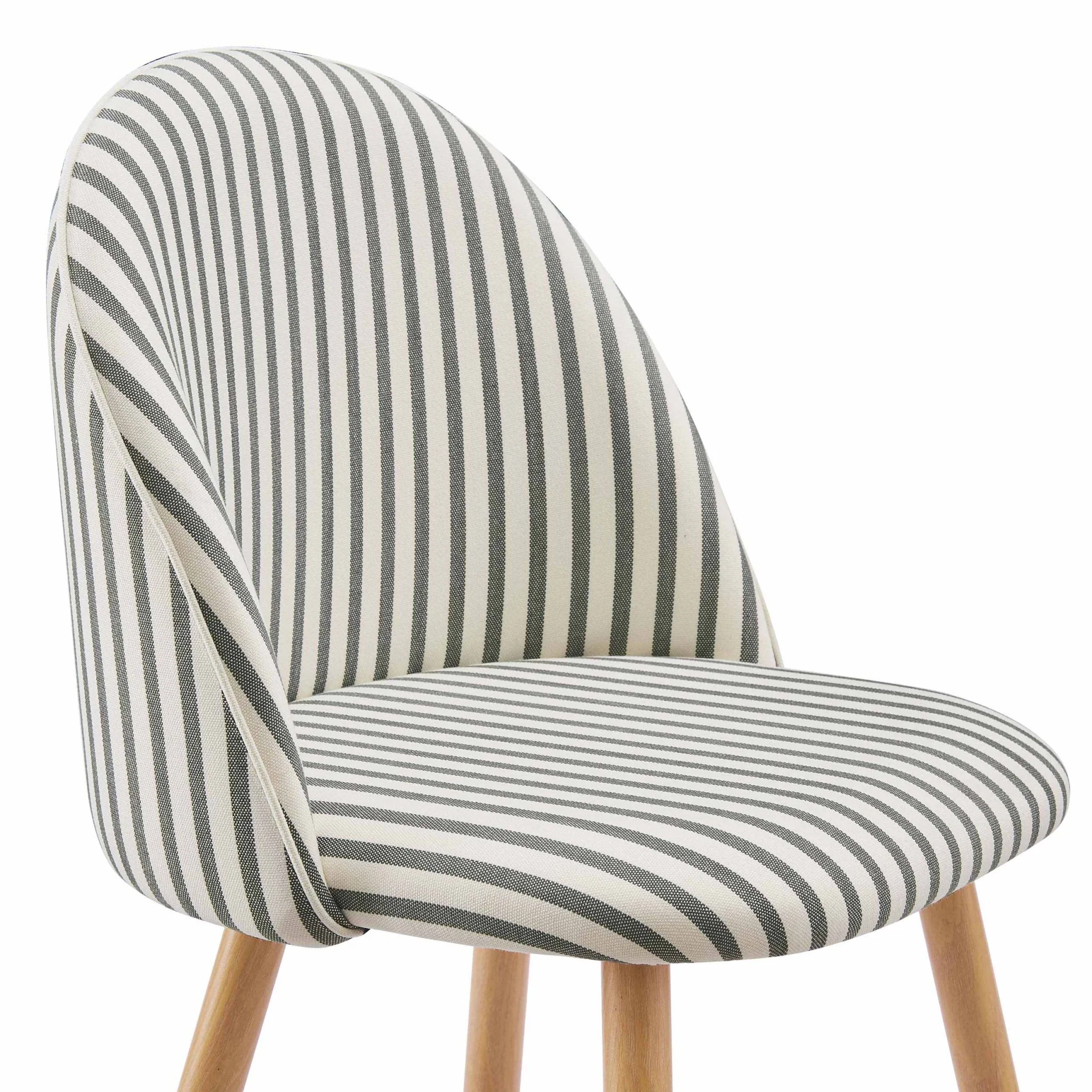 Iris Set of 2 Dining Chairs - Sage Stripe - Image 6