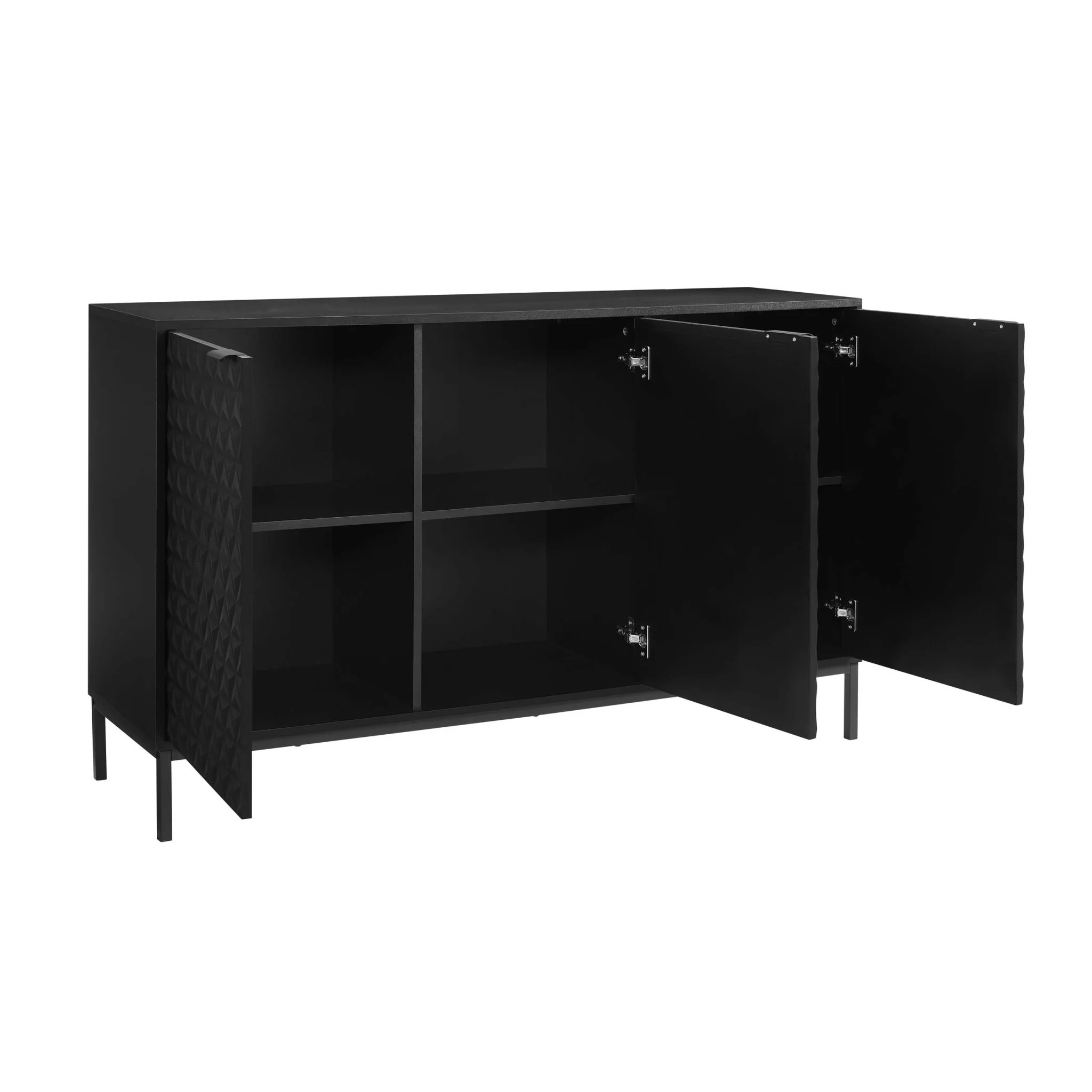 Isabella 3 Door Sideboard - Black - Image 4