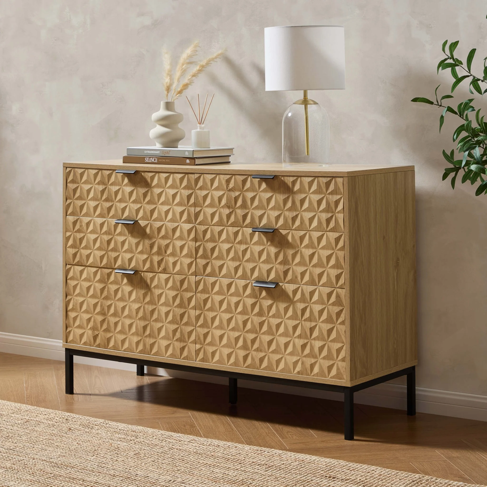 Isabella 6 Drawer Chest - Light Wood