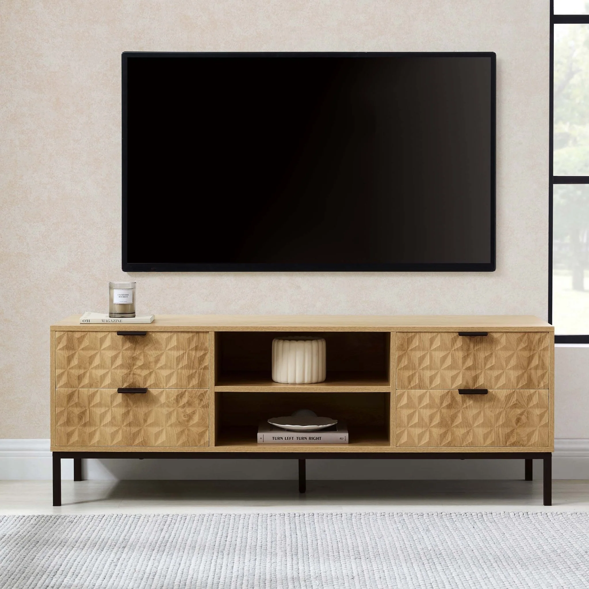 Isabella TV Unit for TVs up to 60"- Light Wood
