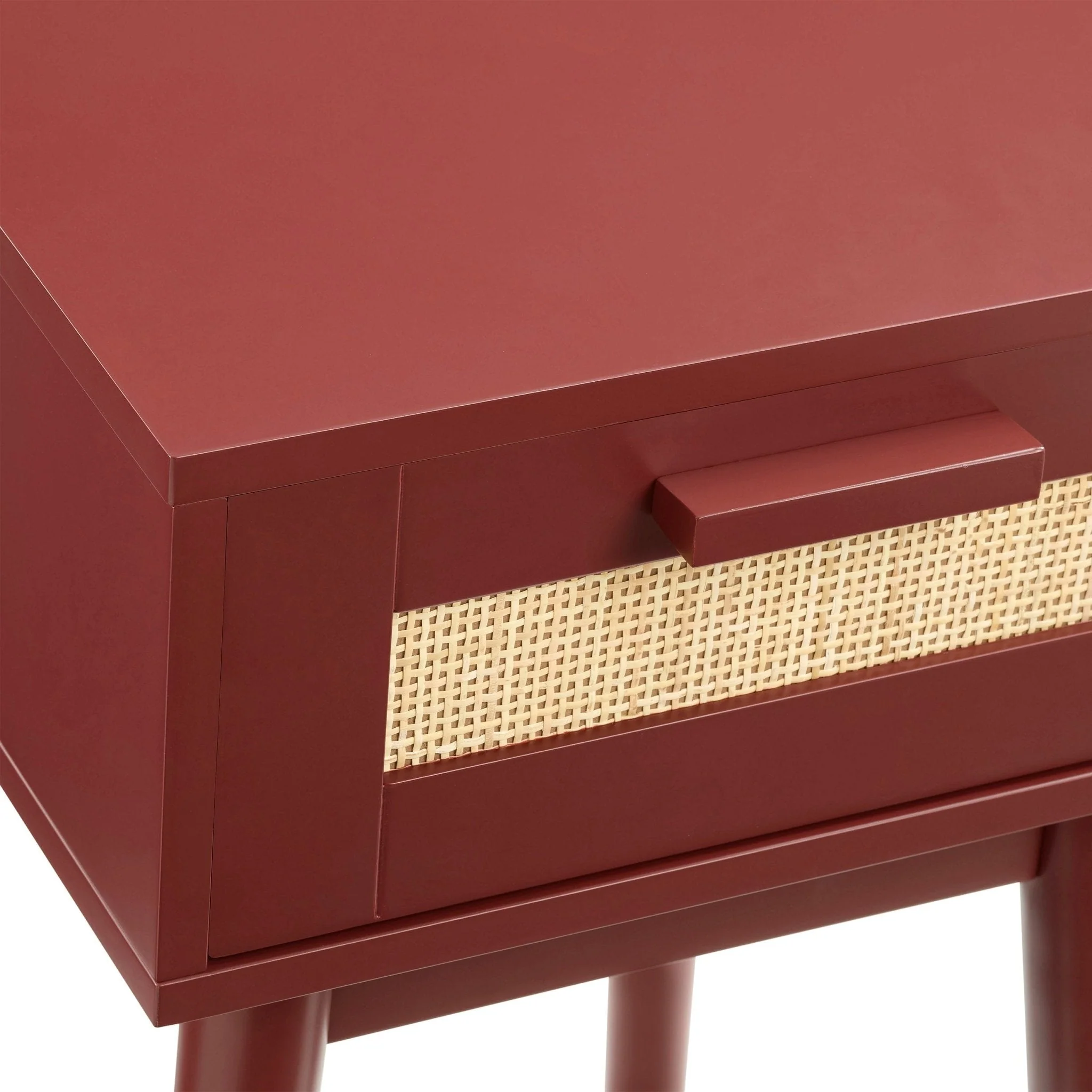 Isla 1 Drawer Nightstand - Burnt Red - Image 9