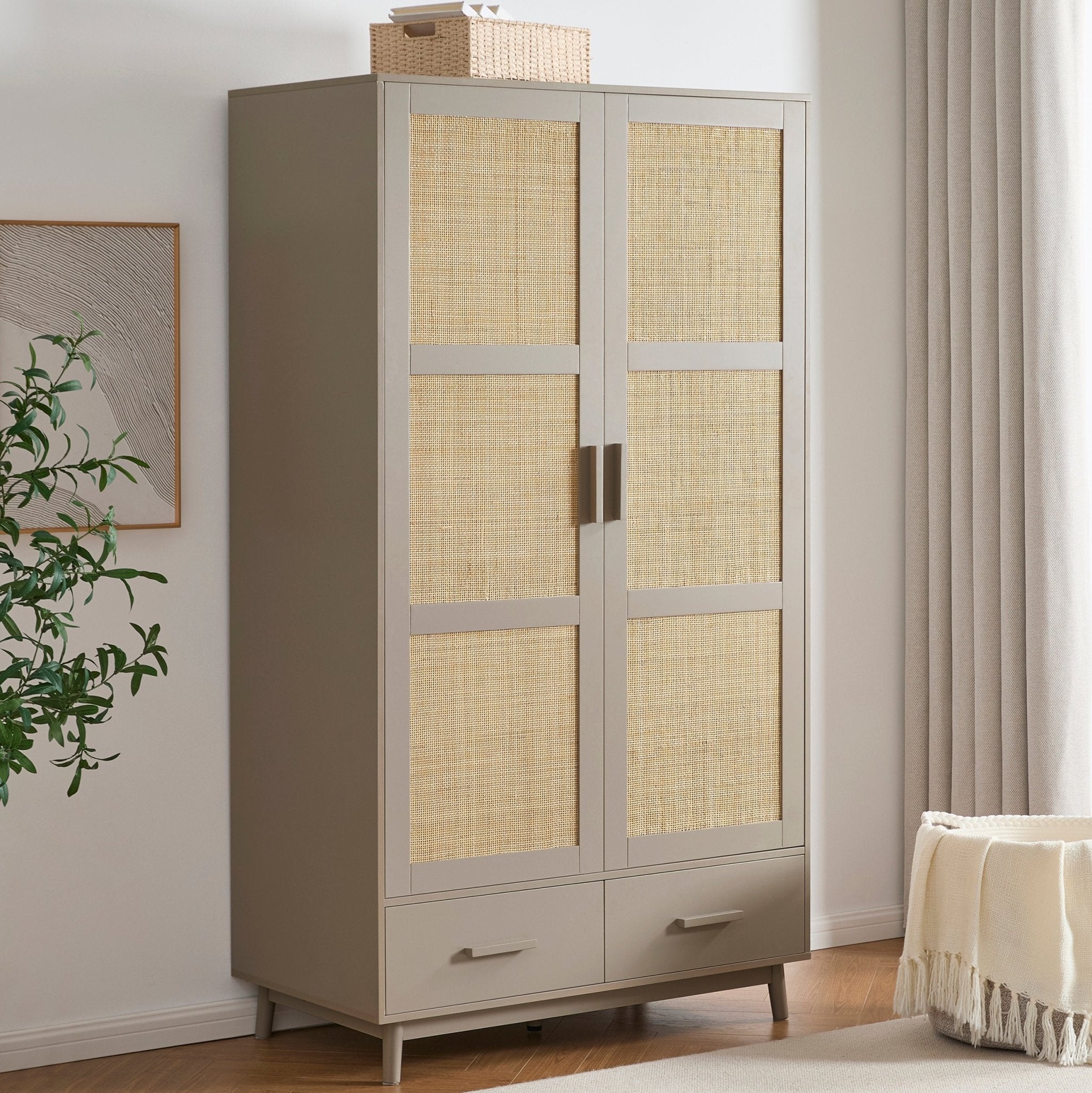 Isla 2 Door Wardrobe with Drawers - Taupe