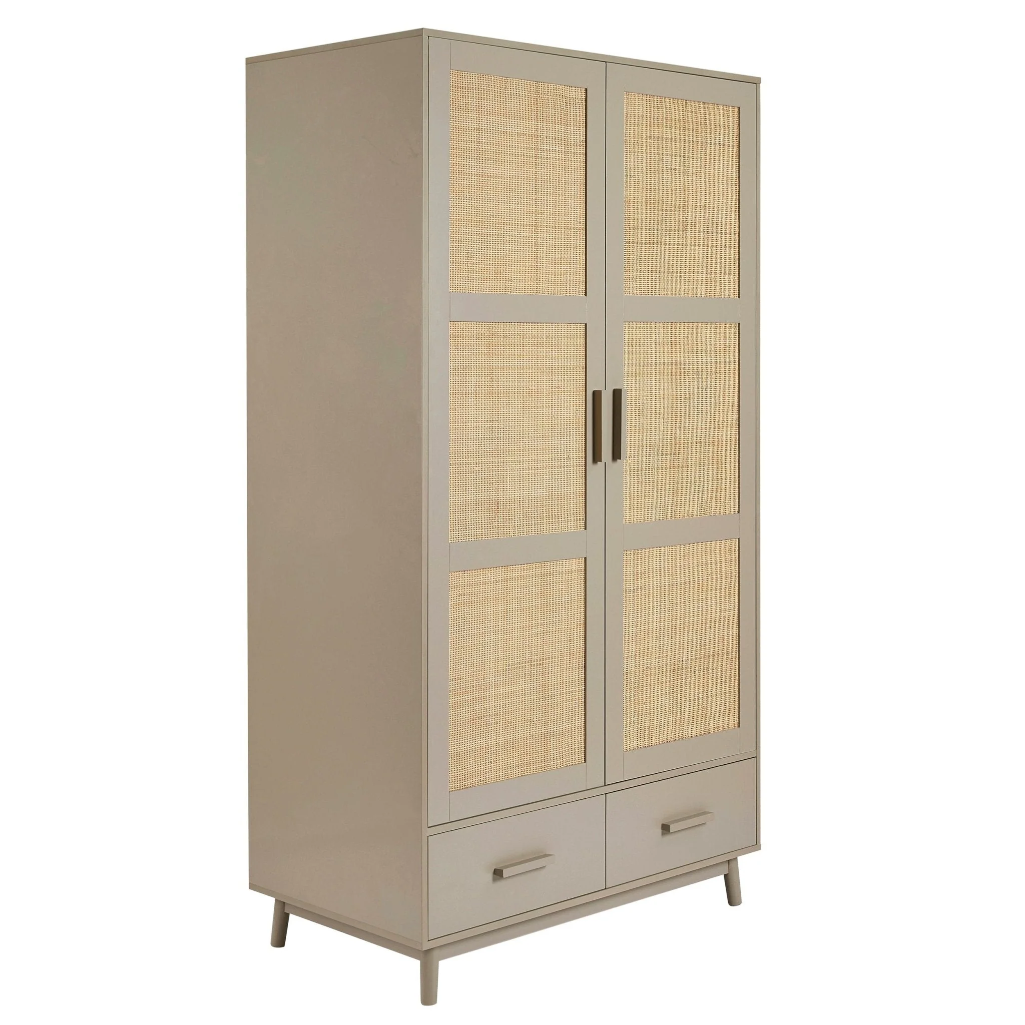 Isla 2 Door Wardrobe with Drawers - Taupe - Image 3