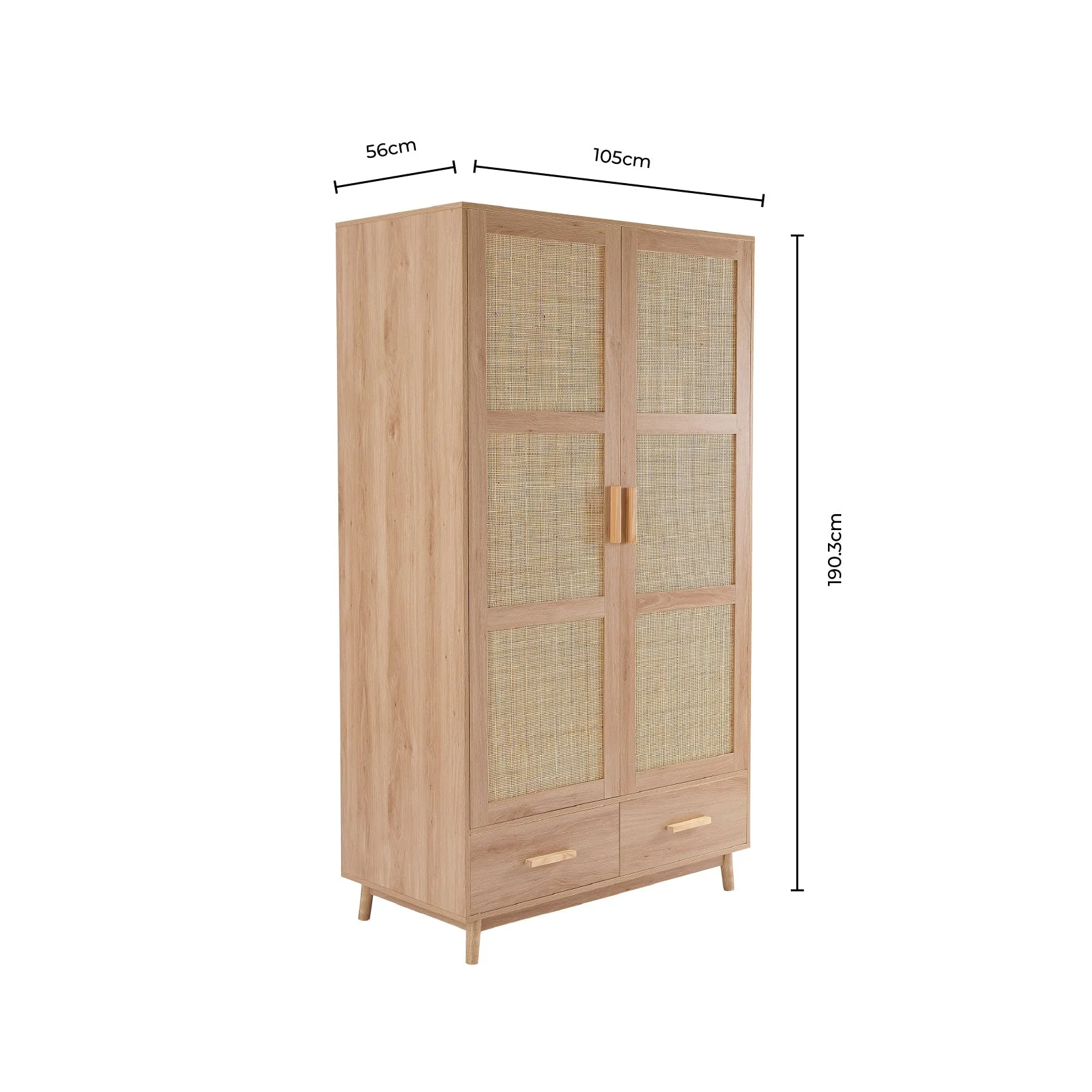 Isla 2 Door Wardrobe with Drawers - Taupe - Image 7
