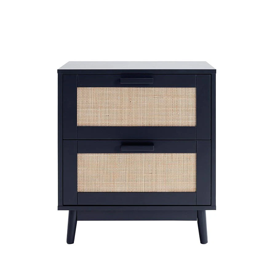 Isla 2 Drawer Bedside Table - Black - Image 2