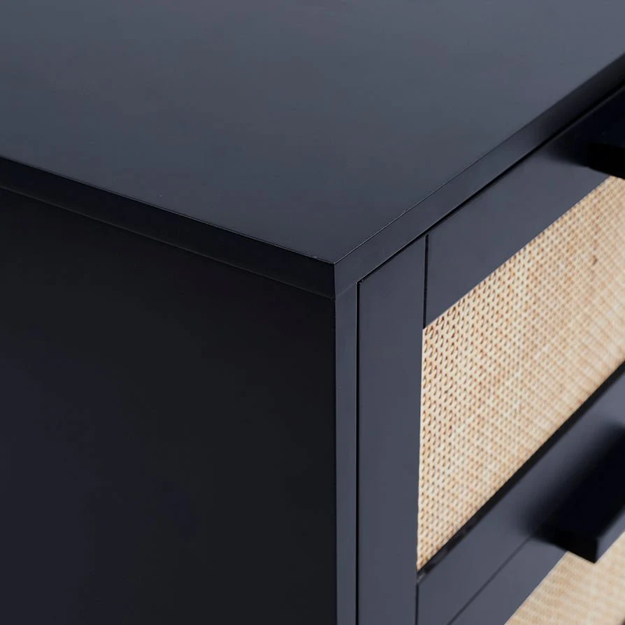 Isla 2 Drawer Bedside Table - Black - Image 5
