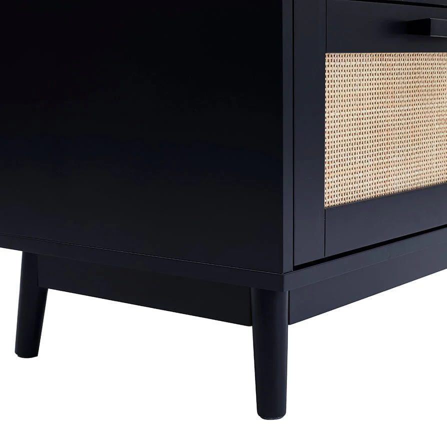 Isla 2 Drawer Bedside Table - Black - Image 6
