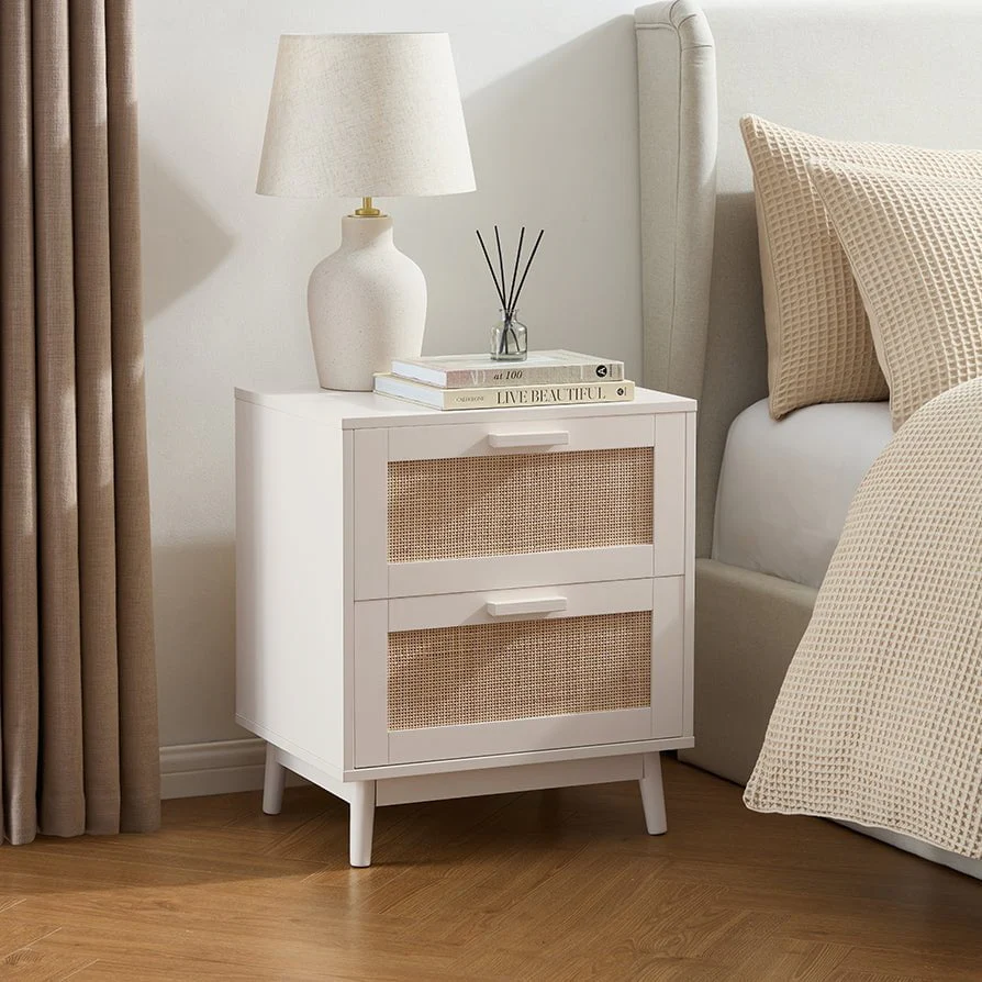 Isla 2 Drawer Bedside Table - Cream