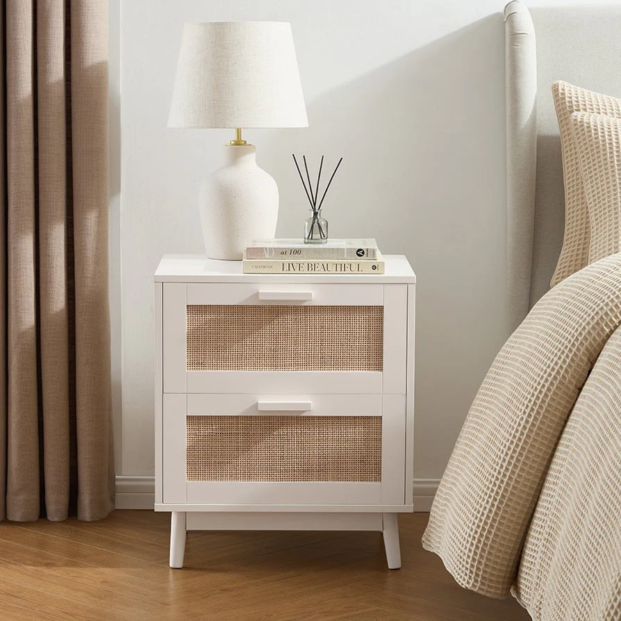 Isla 2 Drawer Bedside Table - Cream - Image 2