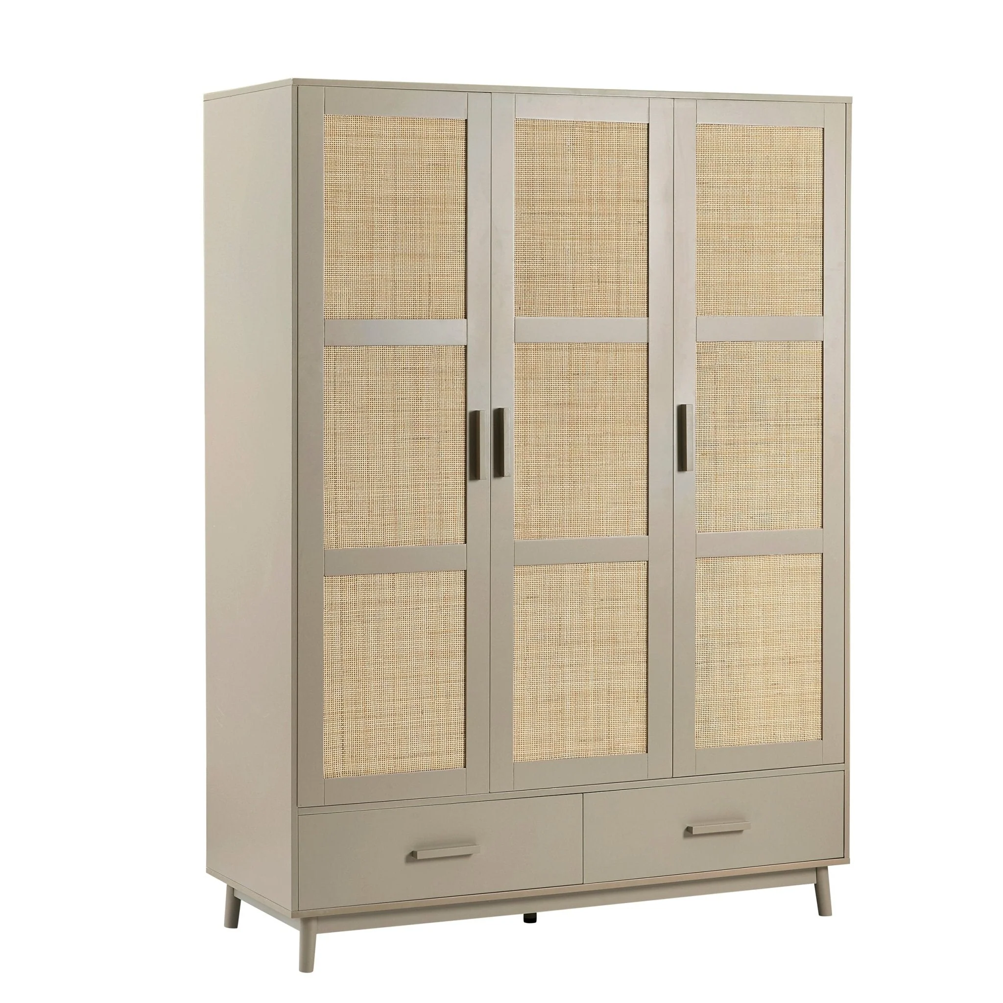 Isla 3 Door Wardrobe with Drawers - Taupe - Image 3