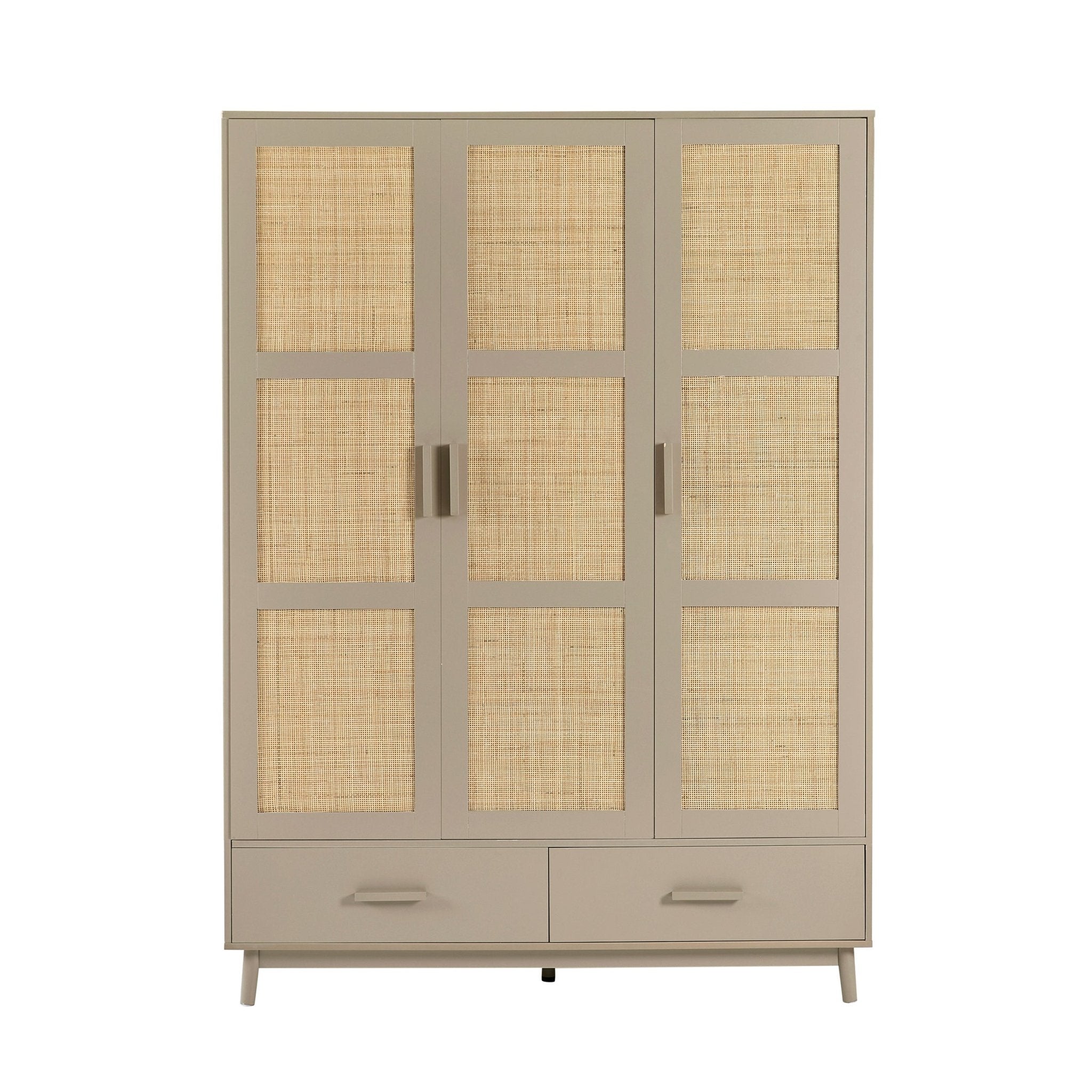 Isla 3 Door Wardrobe with Drawers - Taupe - Image 4