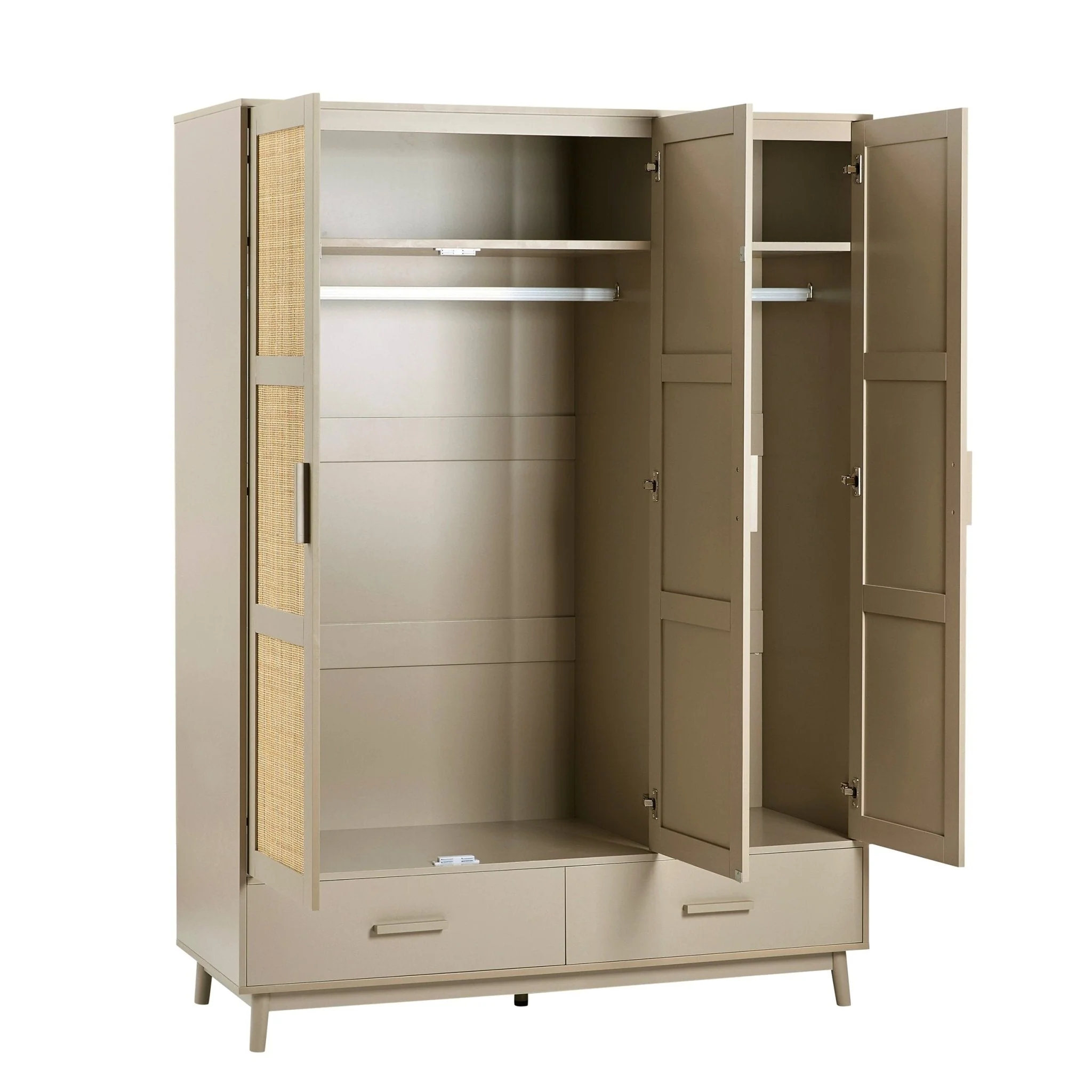 Isla 3 Door Wardrobe with Drawers - Taupe - Image 6