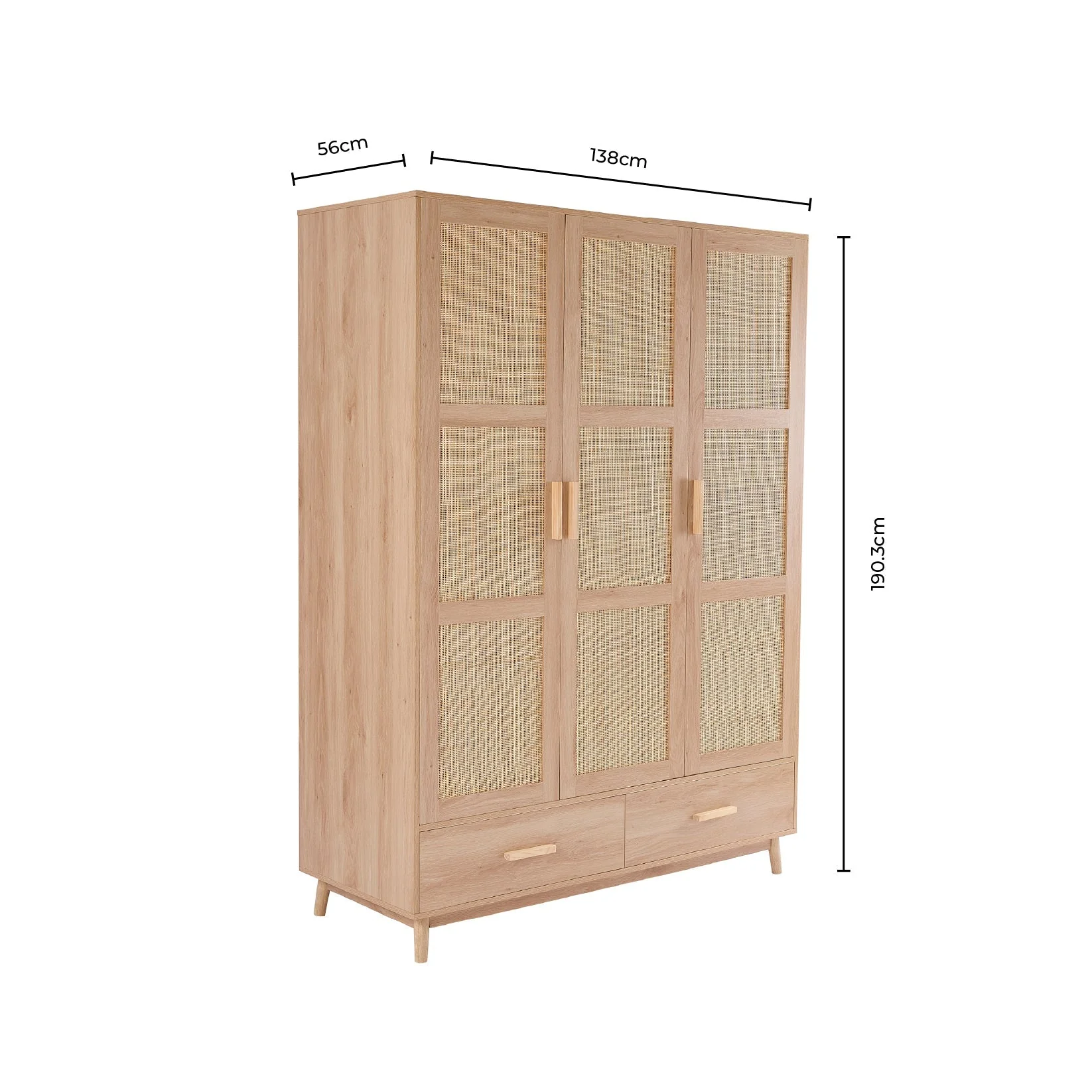 Isla 3 Door Wardrobe with Drawers - Taupe - Image 9