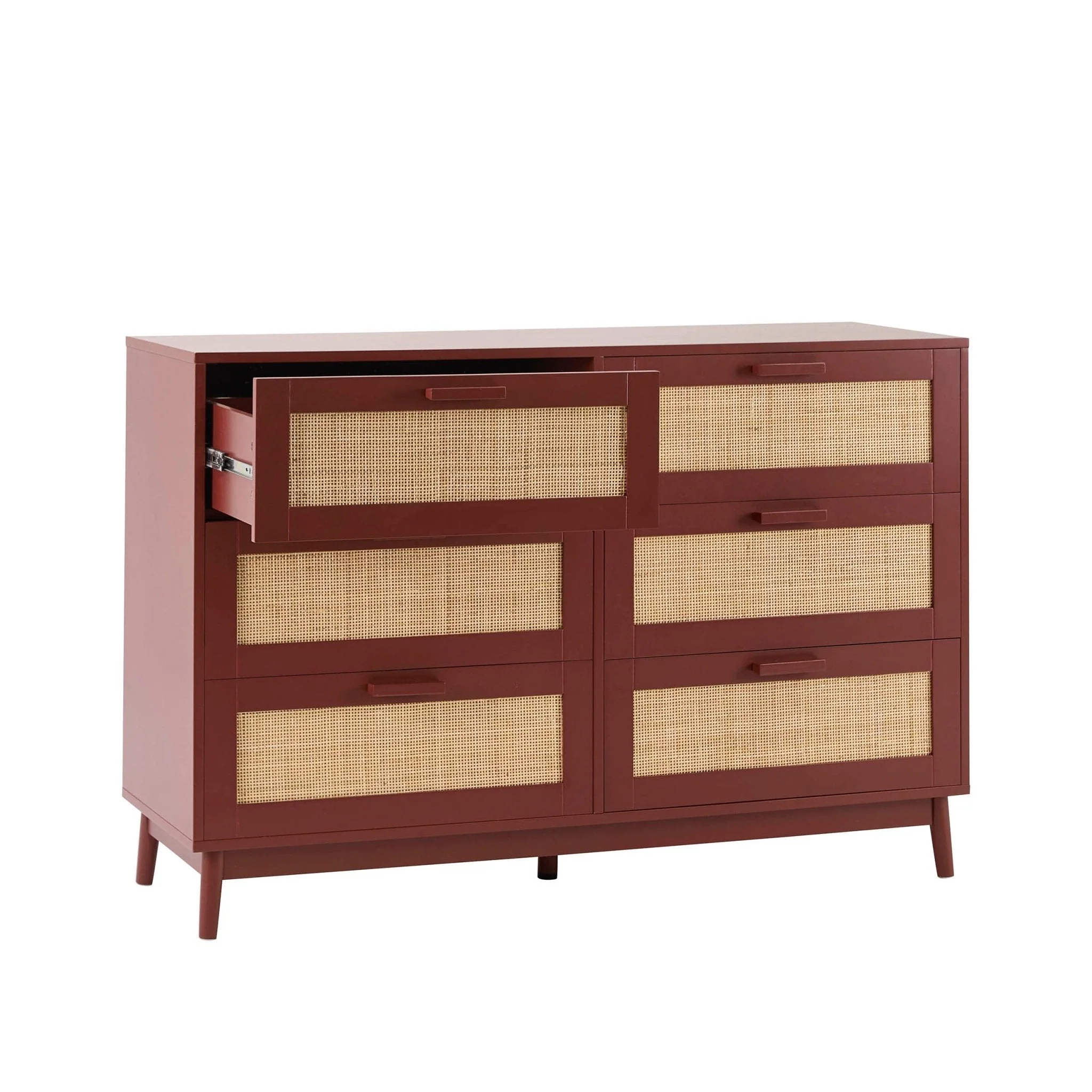 Isla 6 Drawer Chest - Burnt Red - Image 3