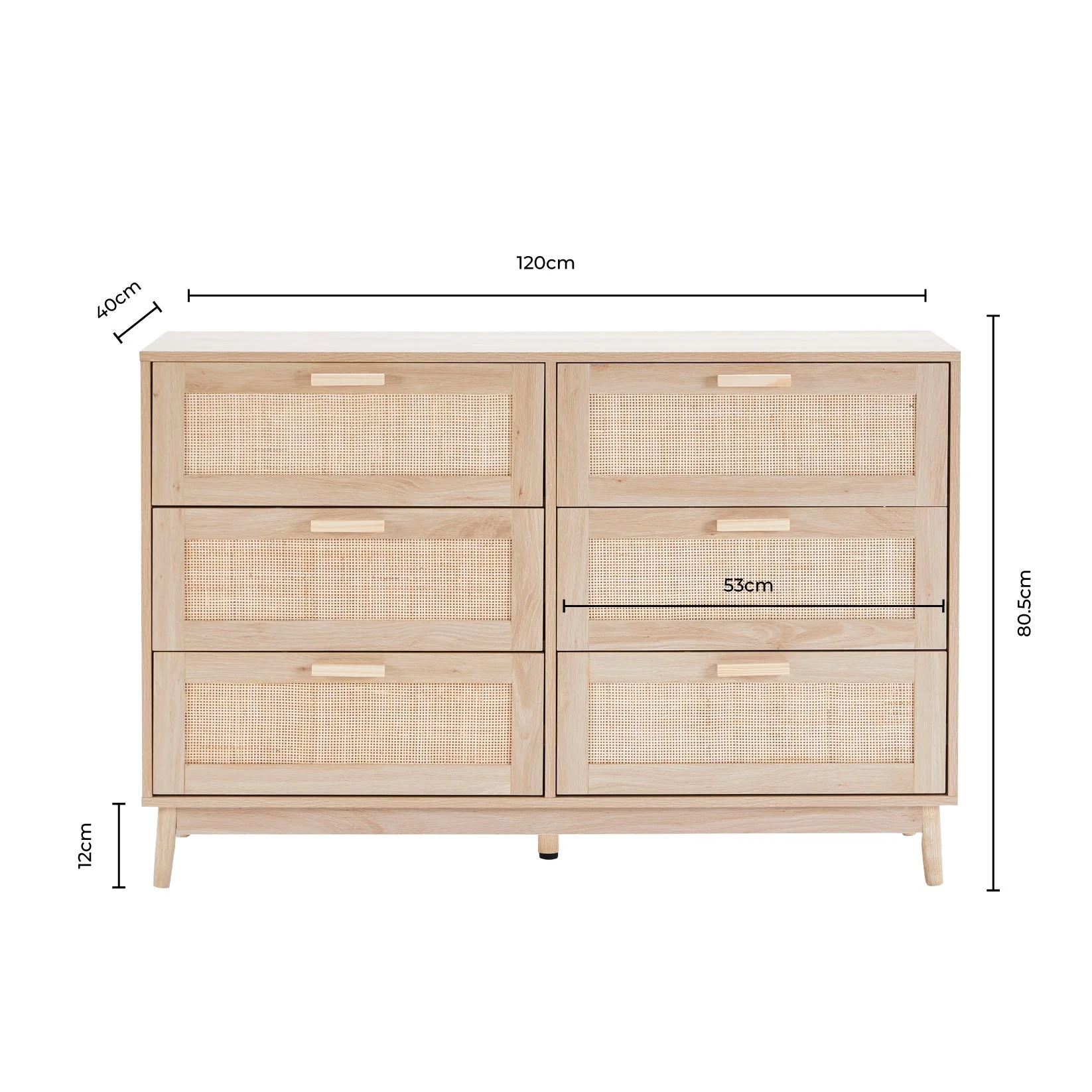 Isla 6 Drawer Chest - Burnt Red - Image 6