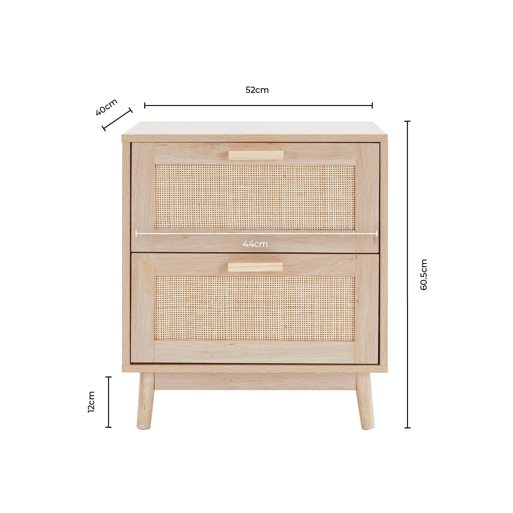 Isla 2 Drawer Bedside Table - Burnt Red - Image 10