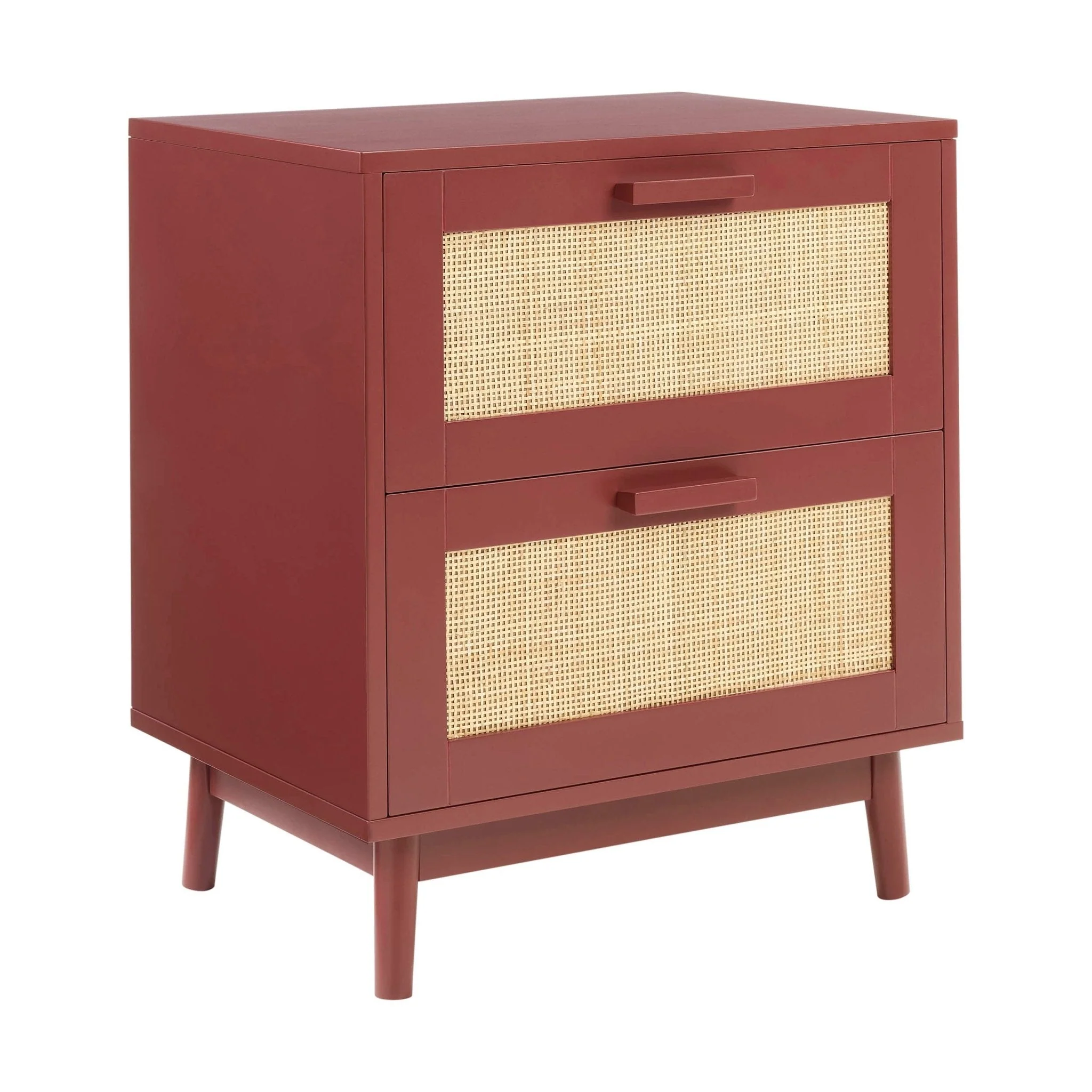 Isla 2 Drawer Bedside Table - Burnt Red - Image 4