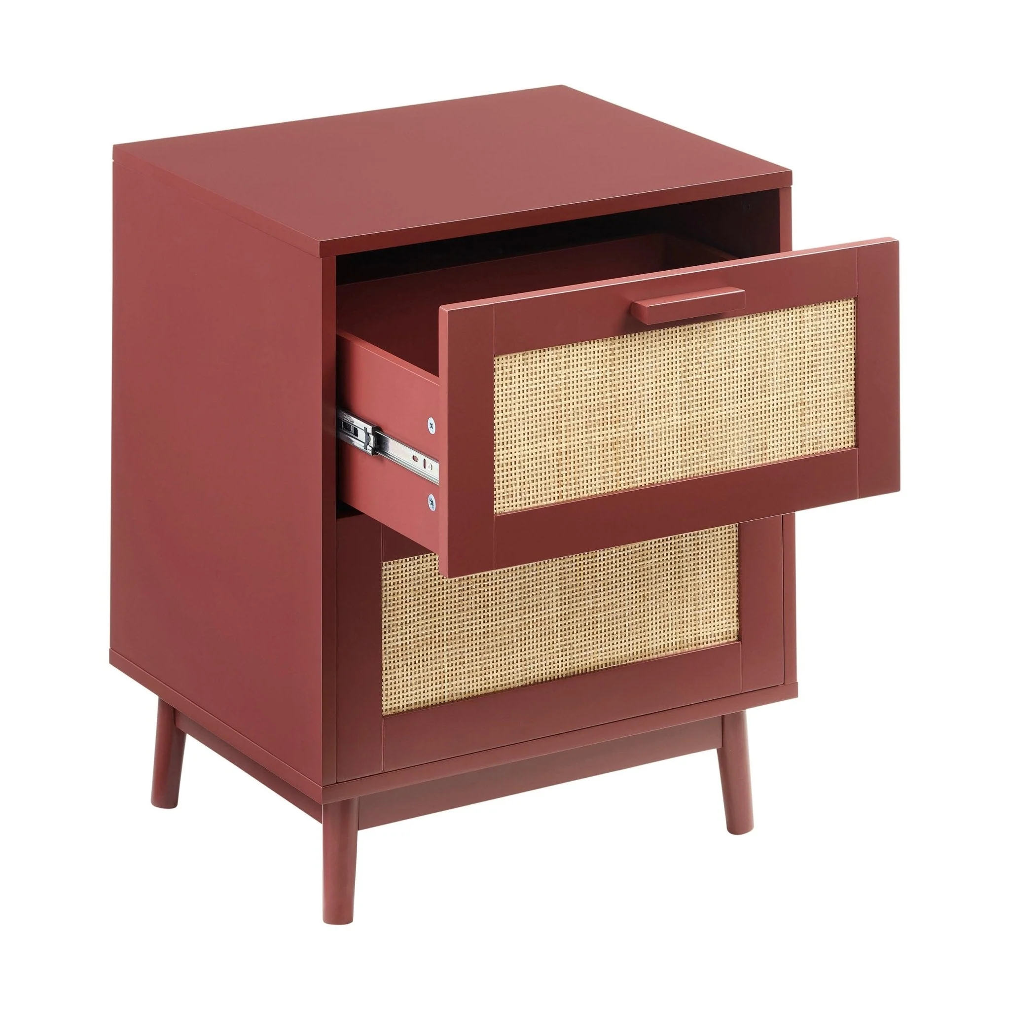 Isla 2 Drawer Bedside Table - Burnt Red - Image 5