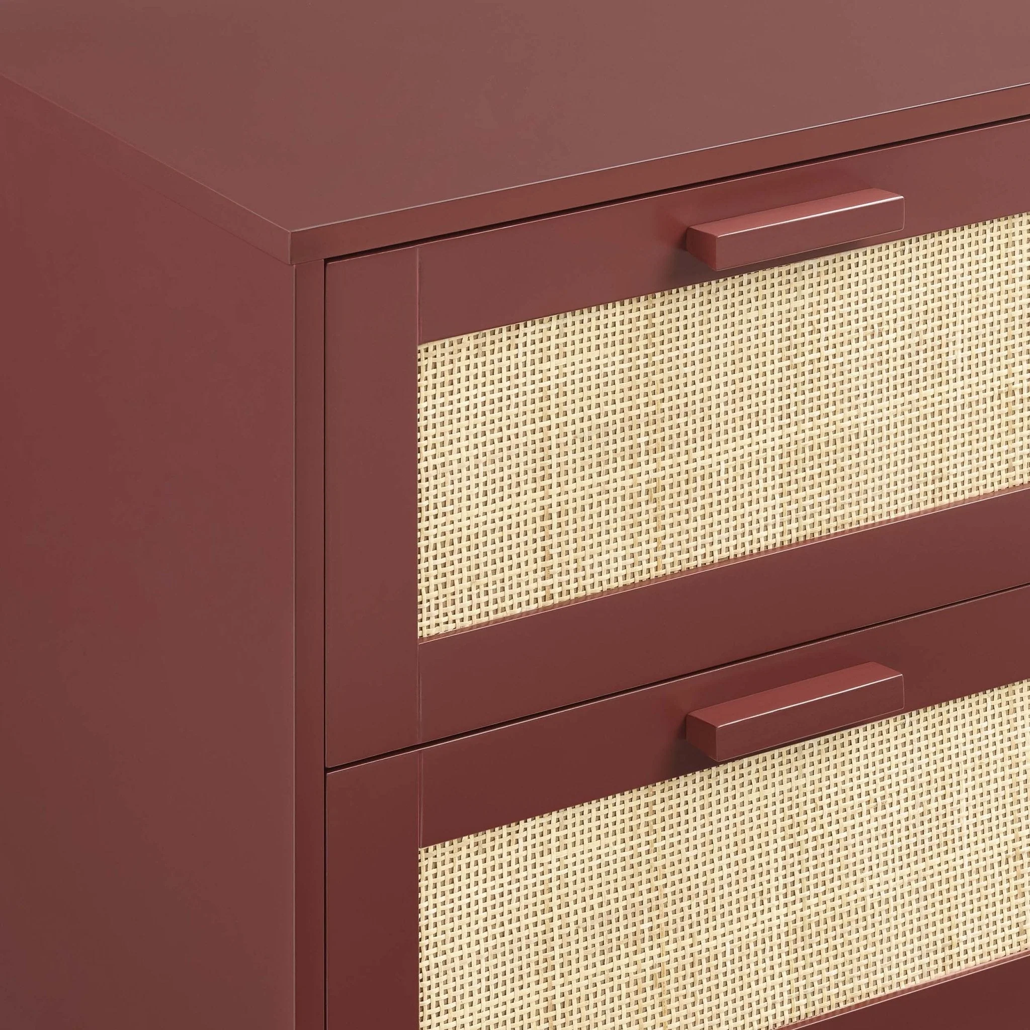 Isla 2 Drawer Bedside Table - Burnt Red - Image 7
