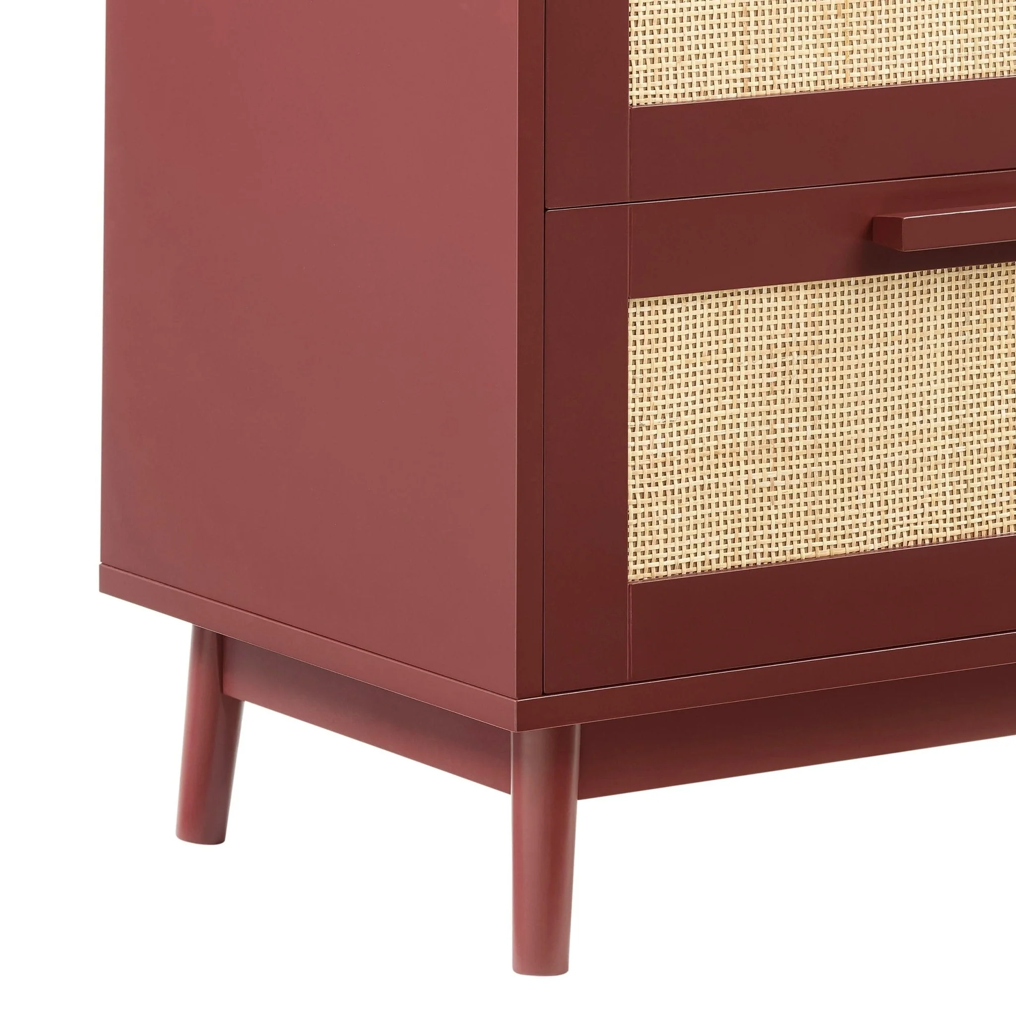 Isla 2 Drawer Bedside Table - Burnt Red - Image 8