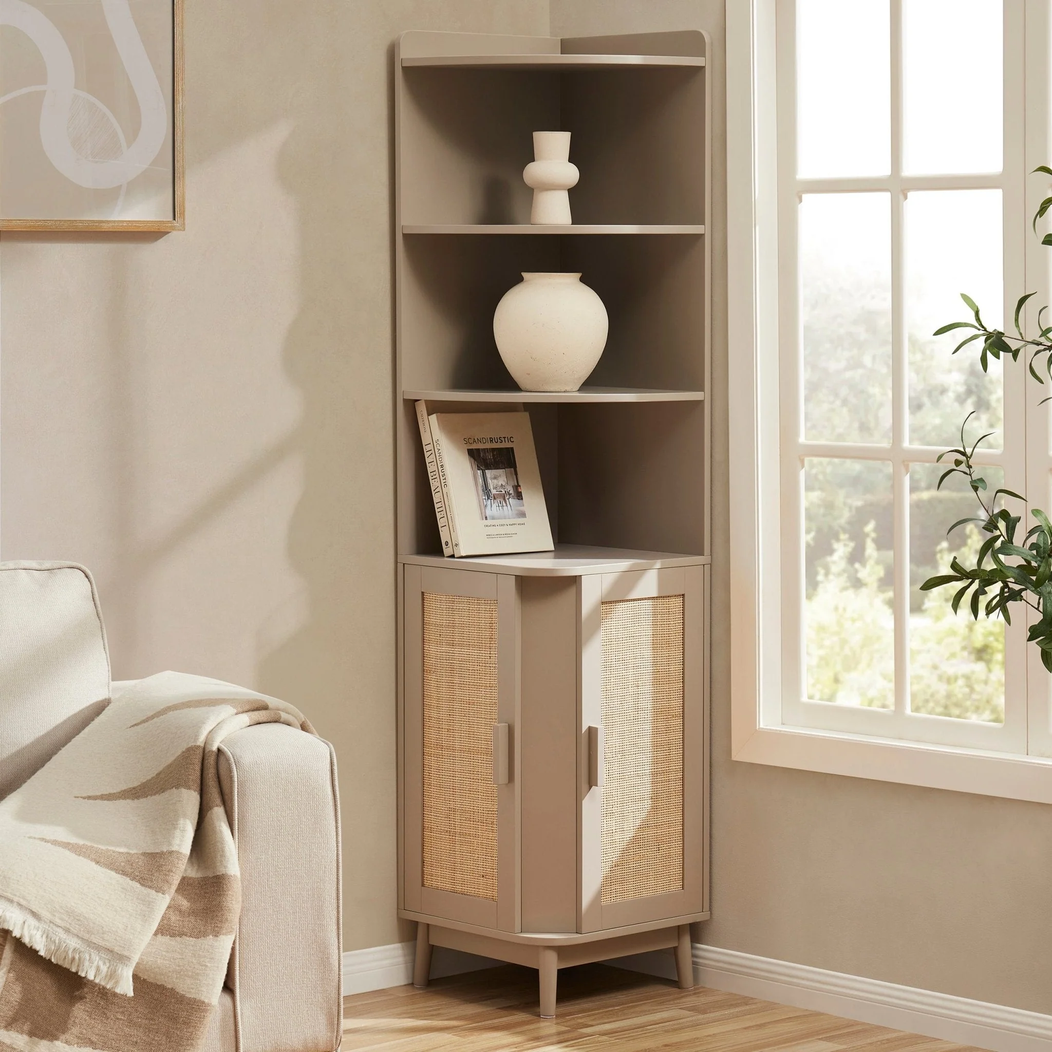 Isla Corner Storage Unit - Taupe