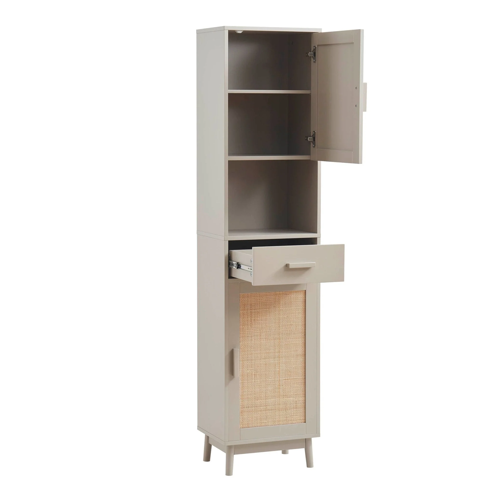Isla Tall Storage Unit - Taupe - Image 3