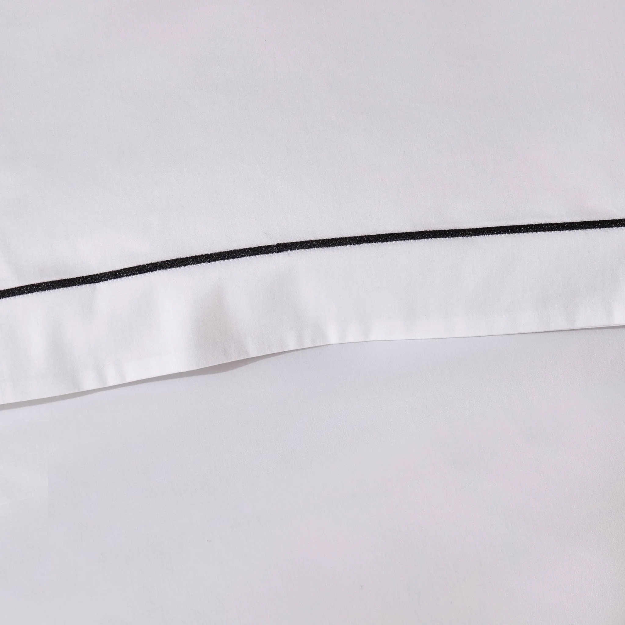 Islington 300 Thread Count Embroidered Duvet Cover - White/Black - Image 5