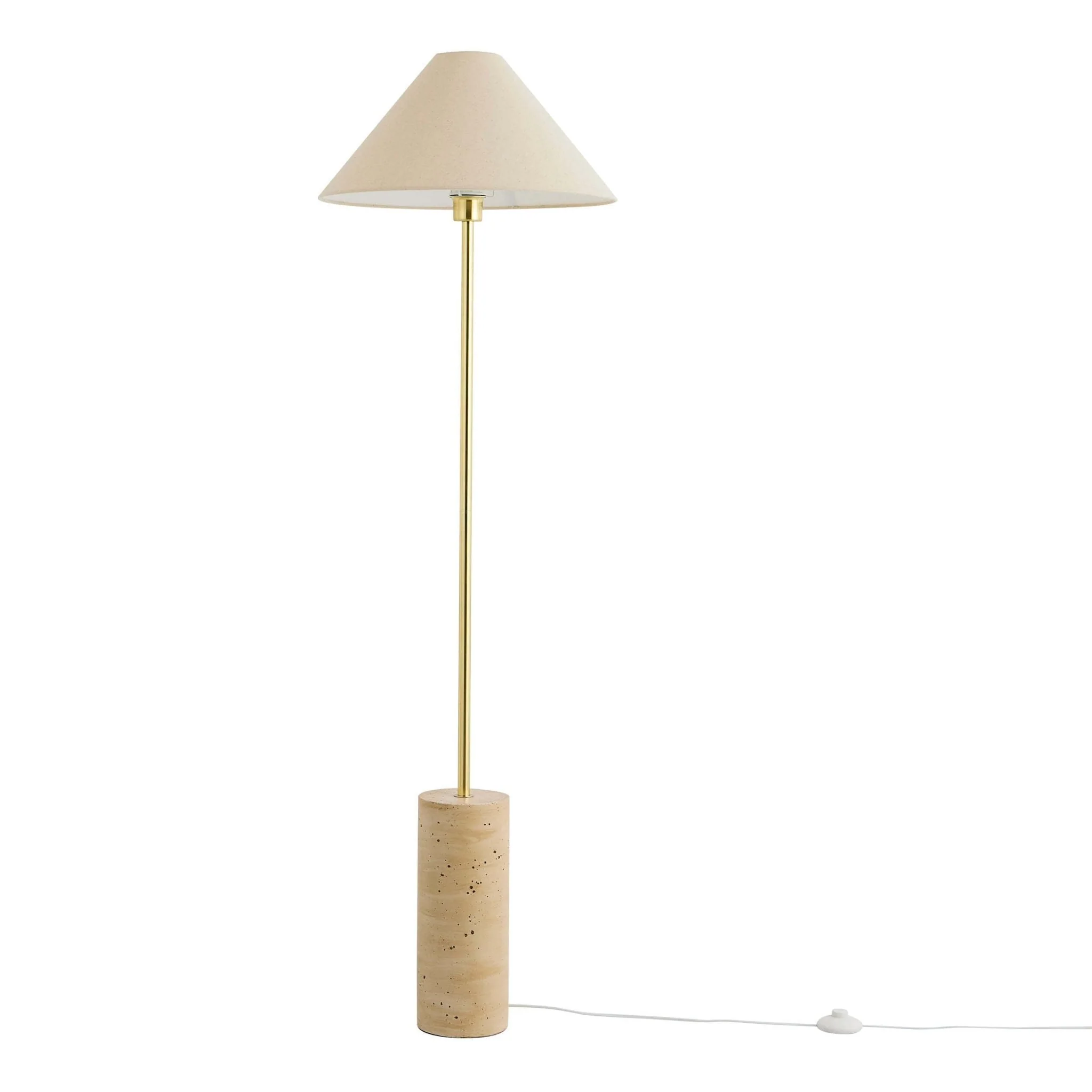 Ivy Marble Effect Floor Lamp - Satin Brass - Image 3