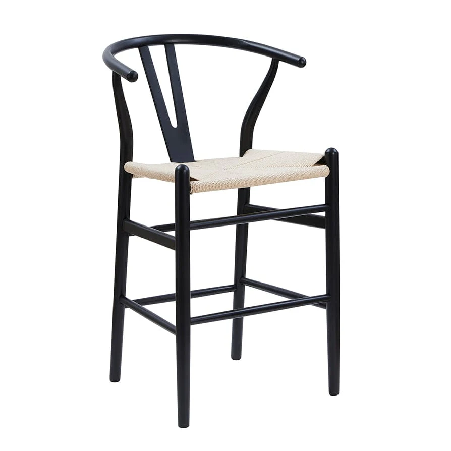 Jade Set of 2 Barstools - Black/Natural - Image 2