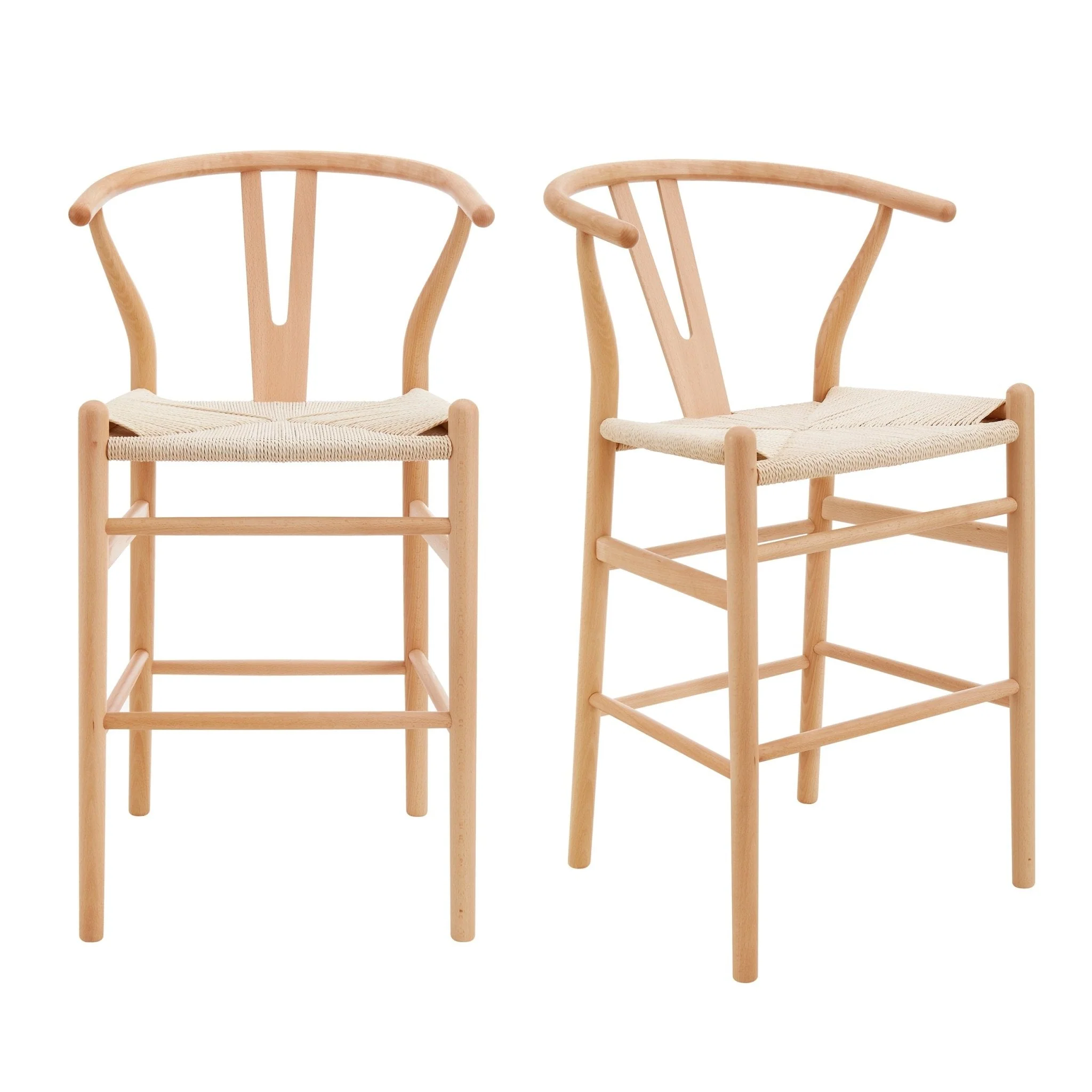 Jade Set of 2 Barstools - Natural/Wood - Image 2