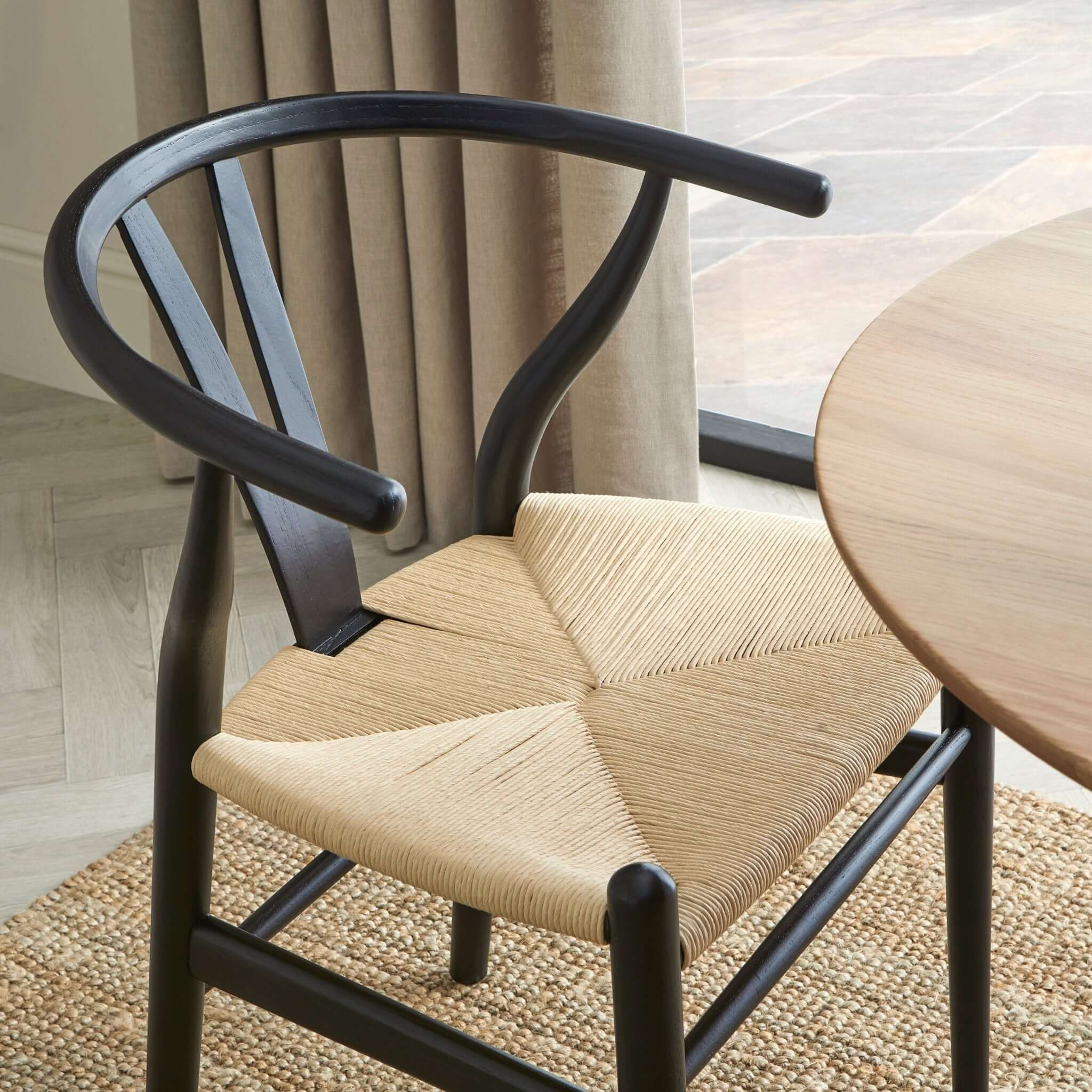 Jade Set Of 2 Dining Chairs - Black/Natural - Image 3