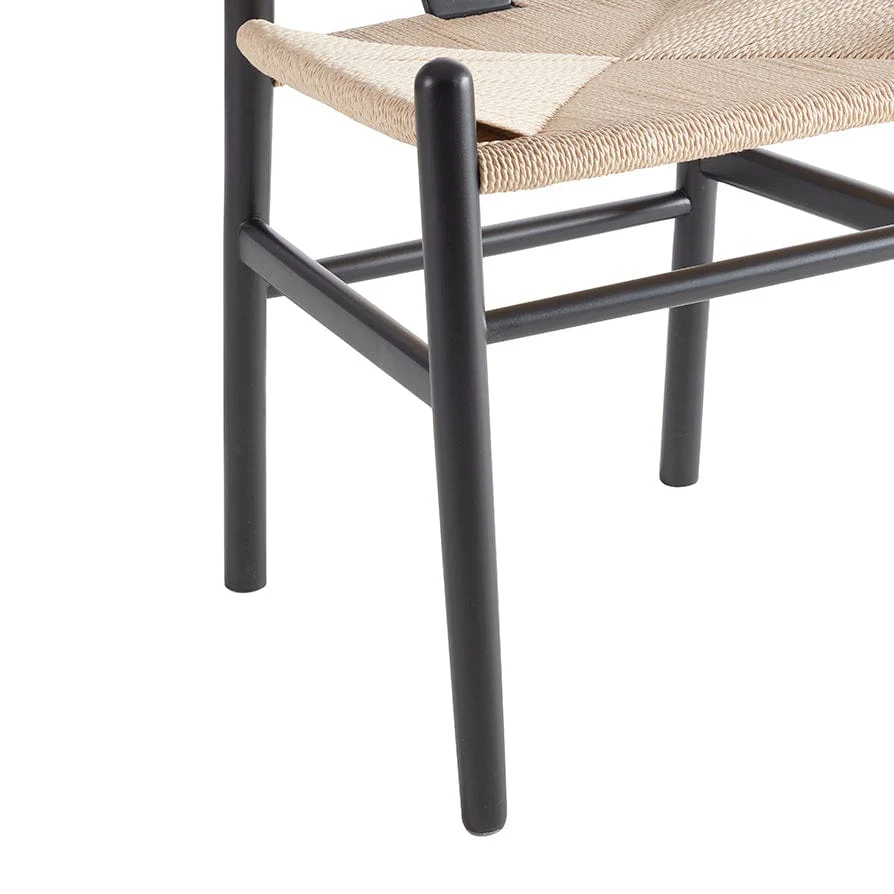 Jade Set Of 2 Dining Chairs - Black/Natural - Image 9