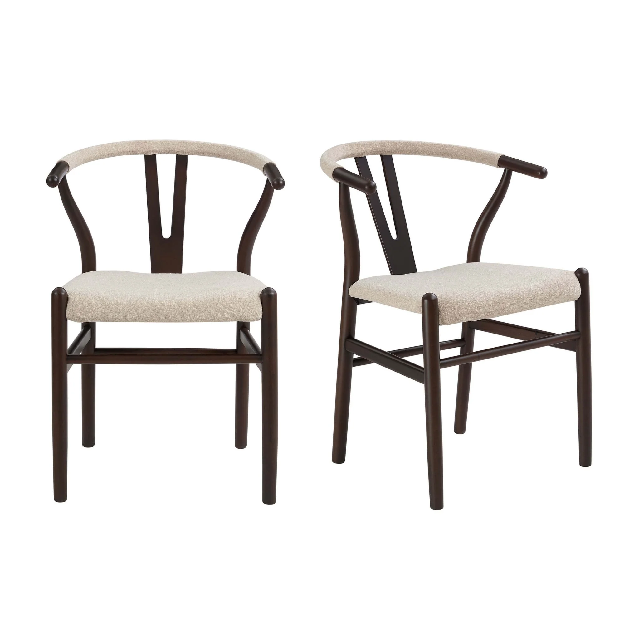 Jade Set of 2 Dining Chairs - Chenille Oatmeal - Image 2
