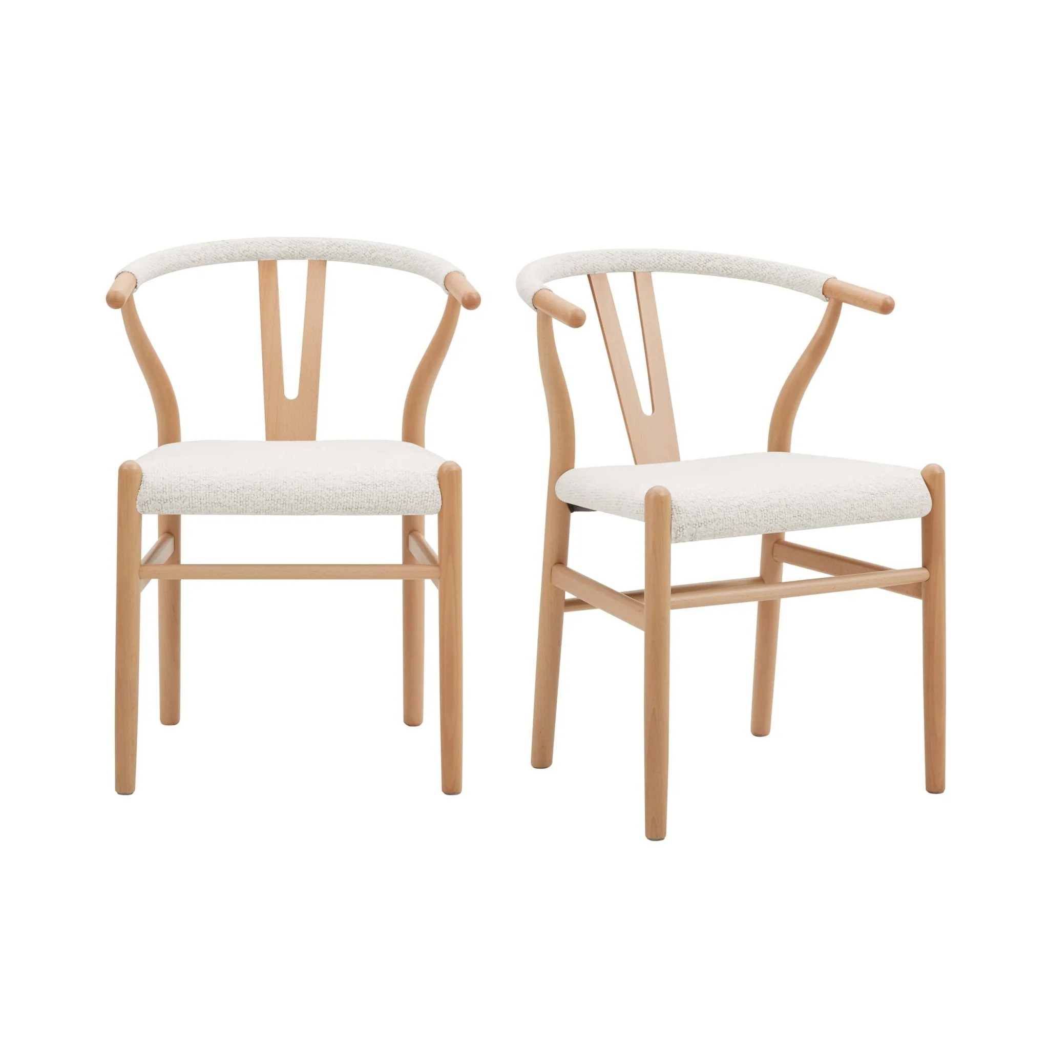 Jade Set of 2 Dining Chairs - Ivory Boucle - Image 4