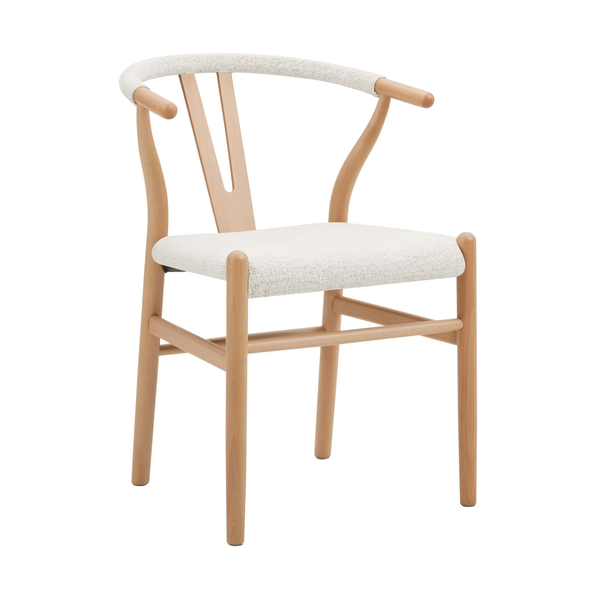 Jade Set of 2 Dining Chairs - Ivory Boucle - Image 5