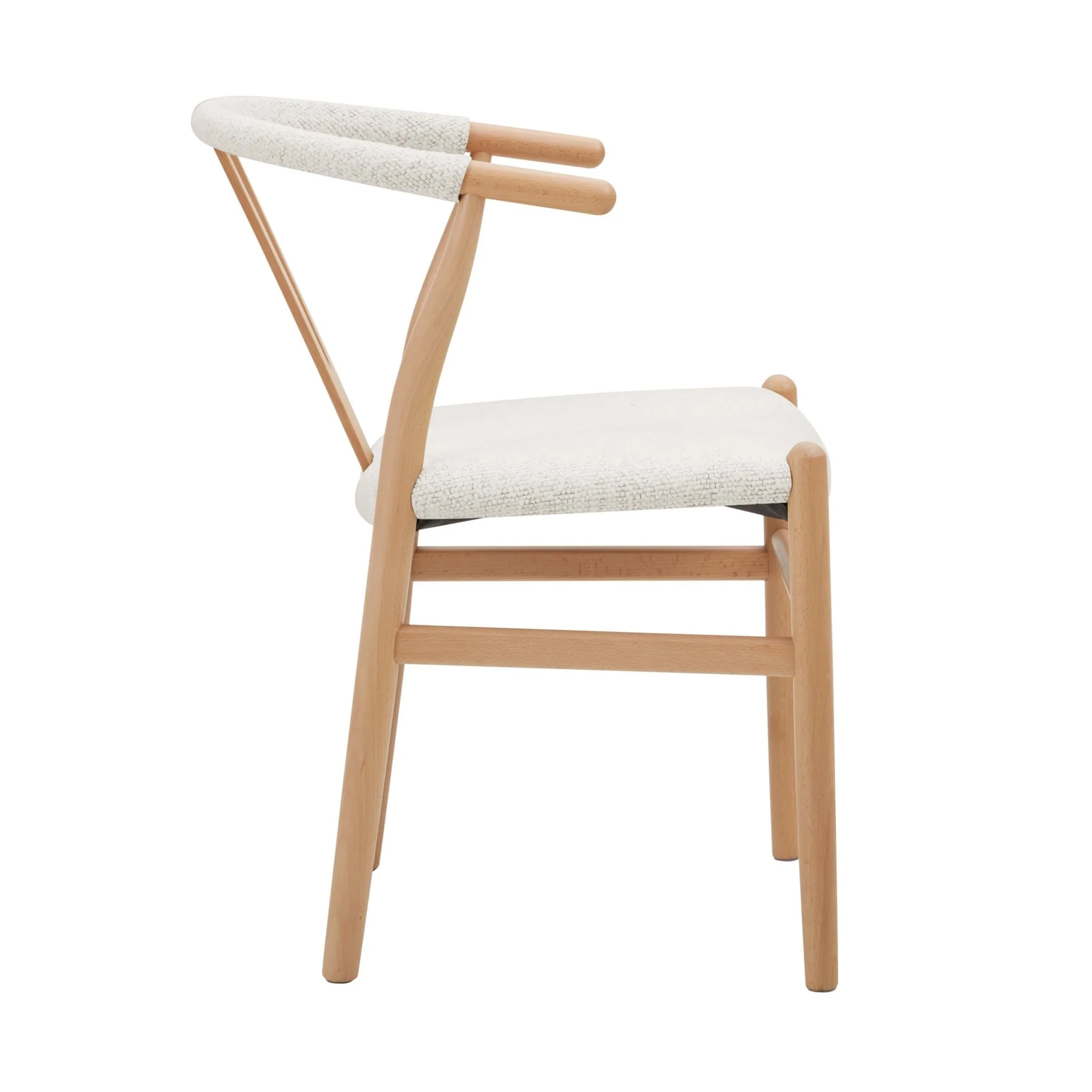 Jade Set of 2 Dining Chairs - Ivory Boucle - Image 7