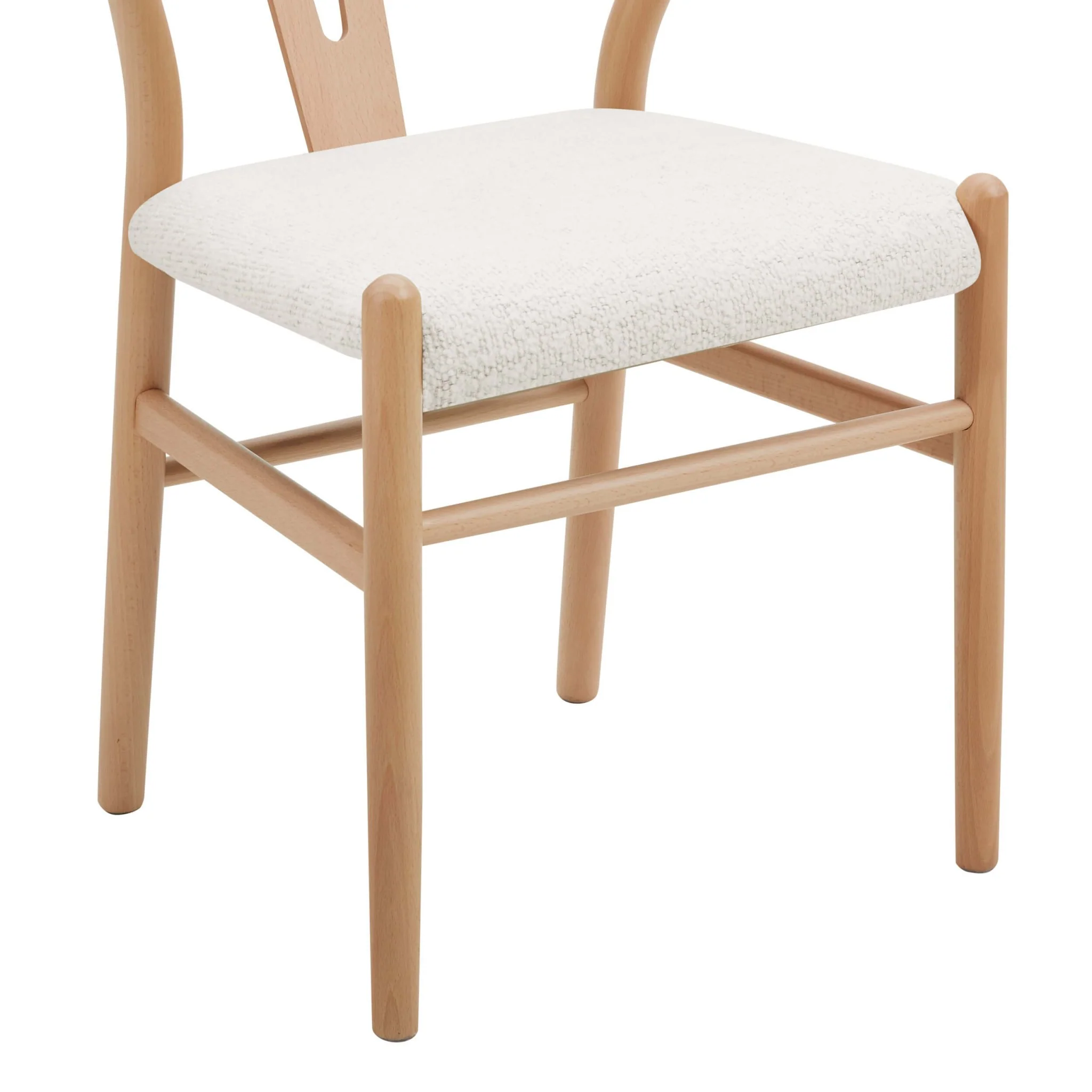 Jade Set of 2 Dining Chairs - Ivory Boucle - Image 8