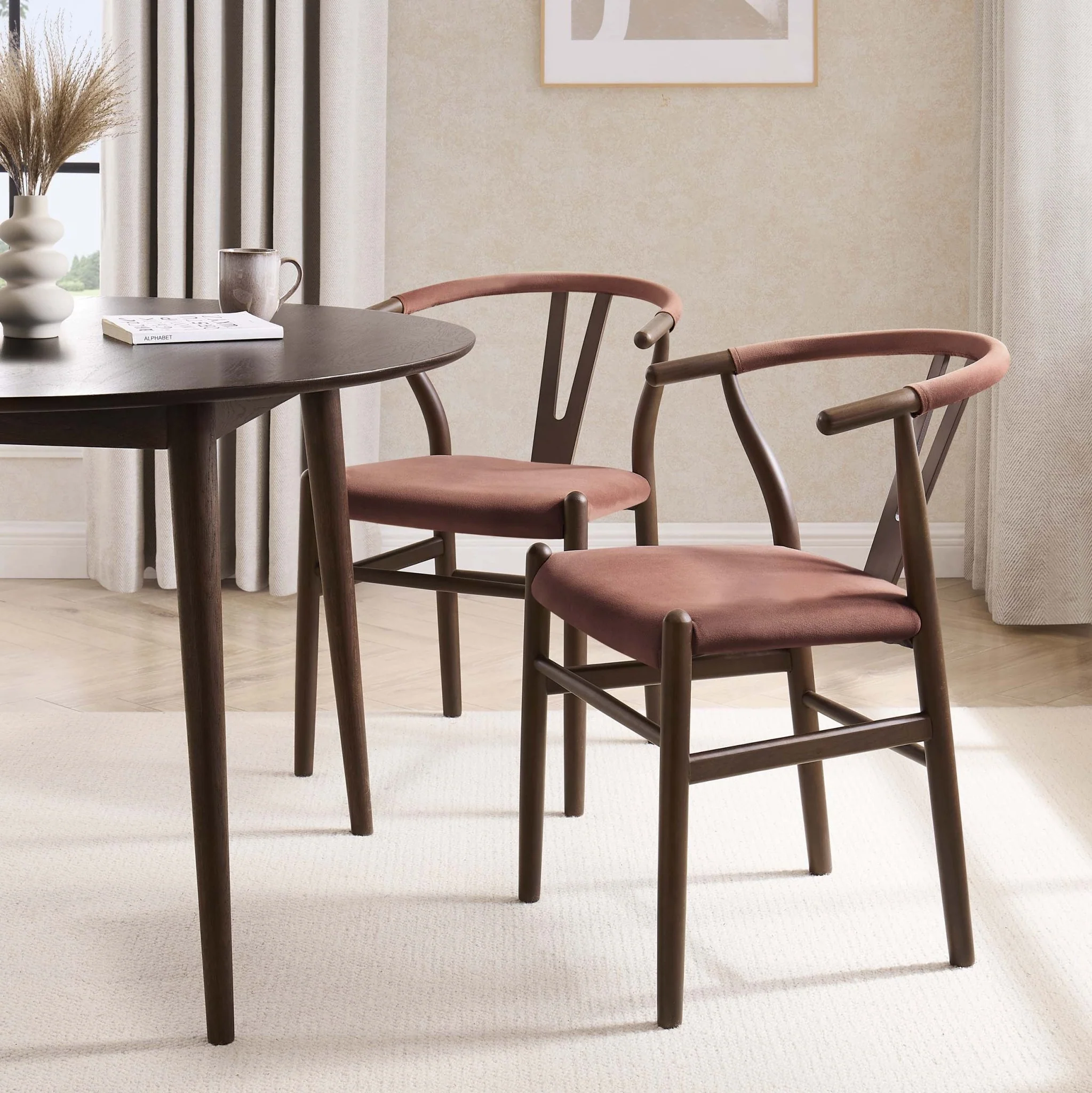 Jade Set of 2 Dining Chairs - Mauve