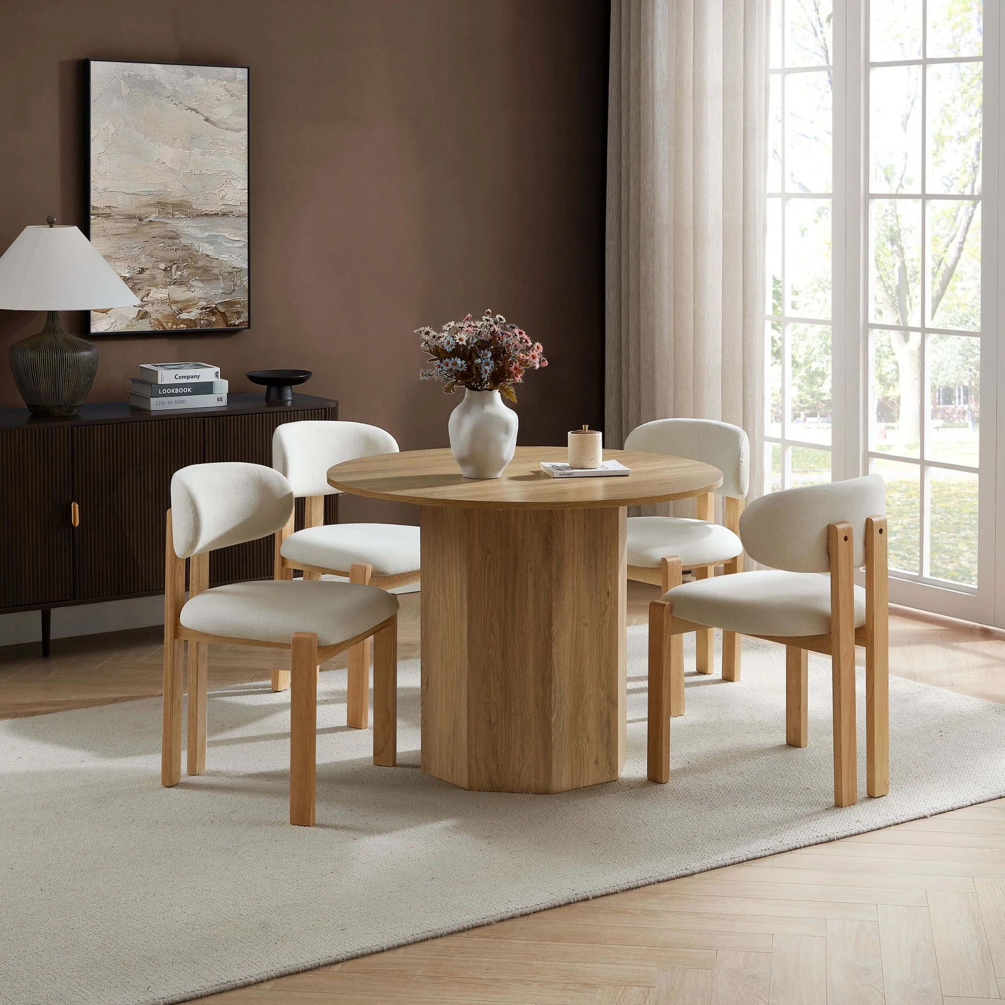 Juliet Round 4 Seater Dining Table - Natural Wood