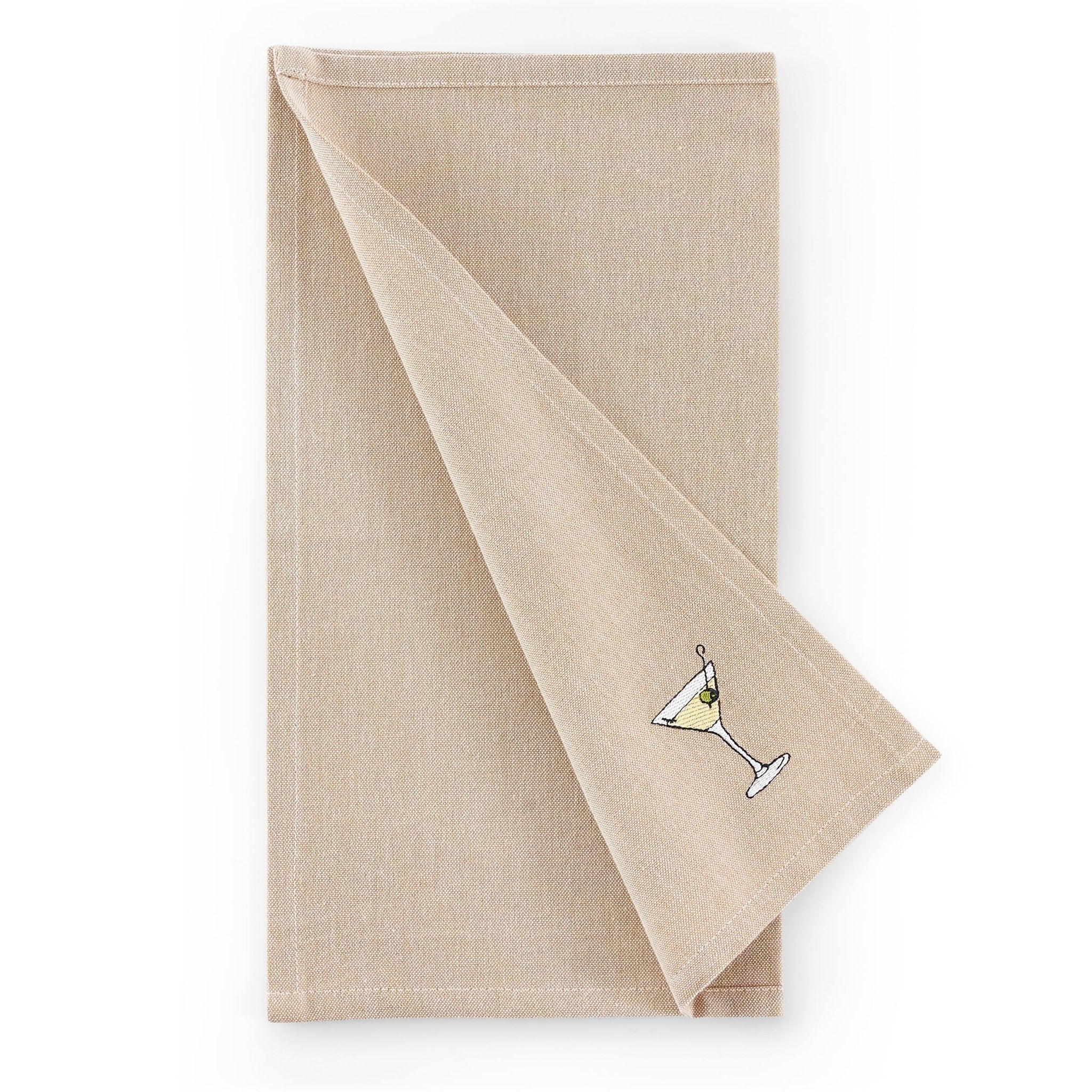 Julio Drink Embroidered Set of 4 Napkins - Natural - Image 10