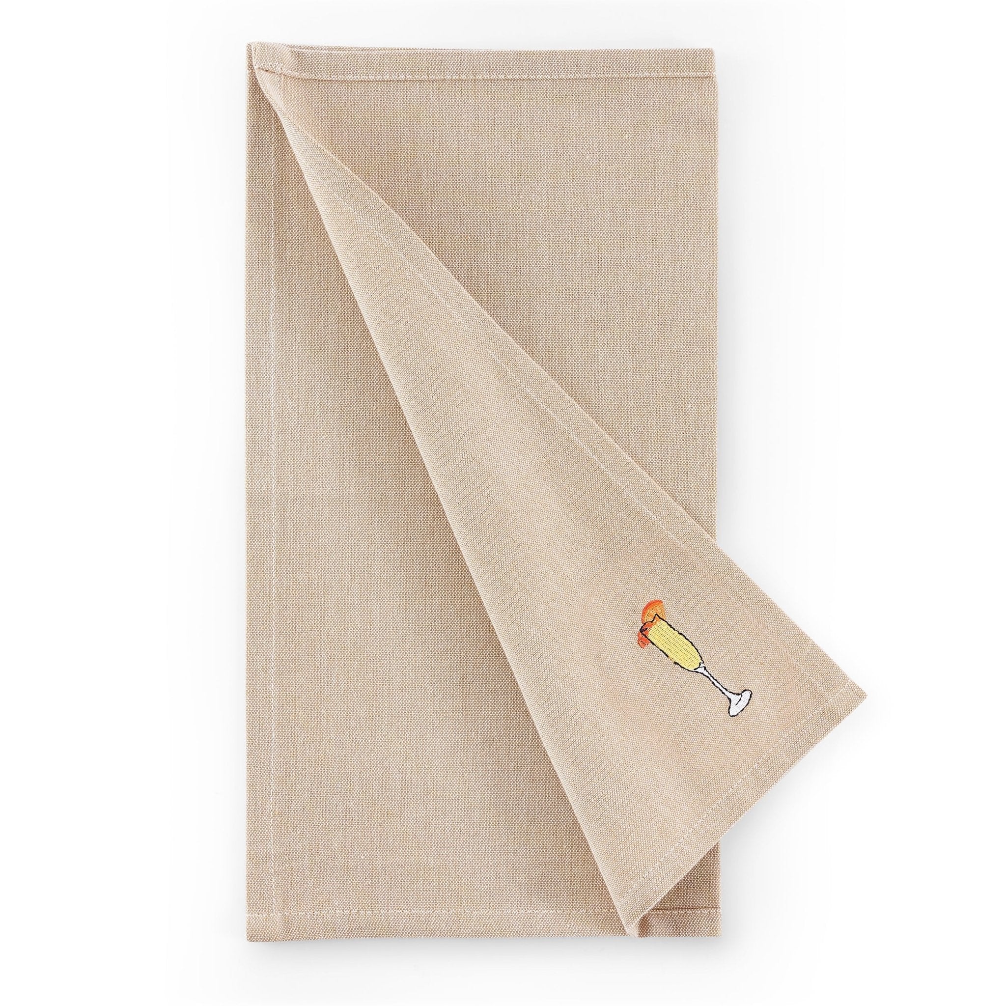 Julio Drink Embroidered Set of 4 Napkins - Natural - Image 7