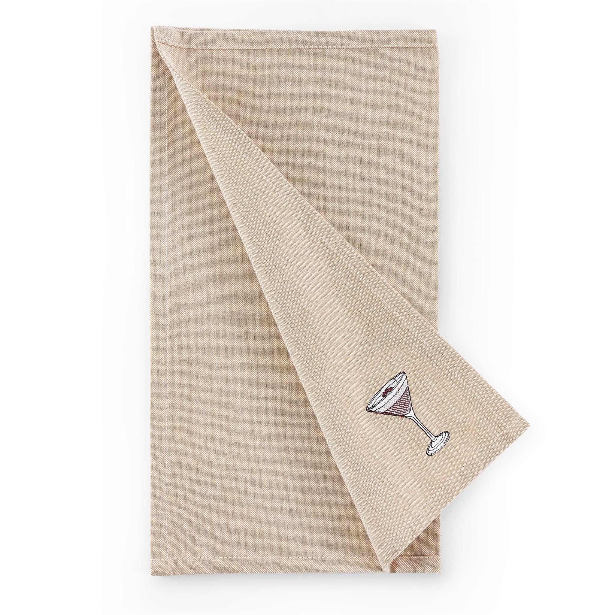 Julio Drink Embroidered Set of 4 Napkins - Natural - Image 8