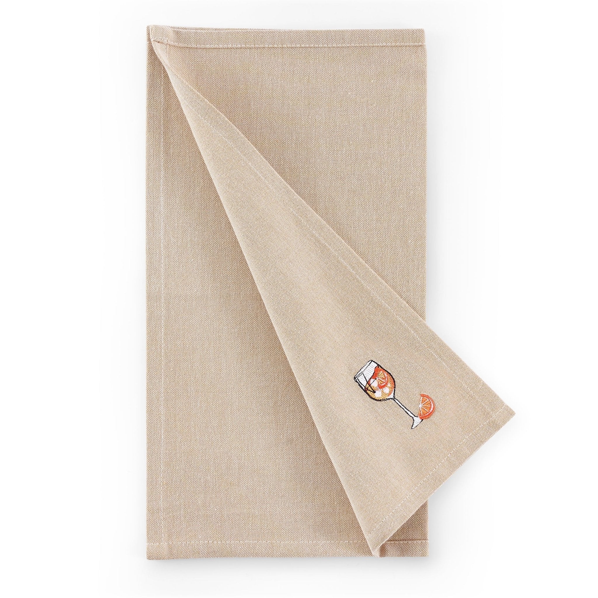 Julio Drink Embroidered Set of 4 Napkins - Natural - Image 9