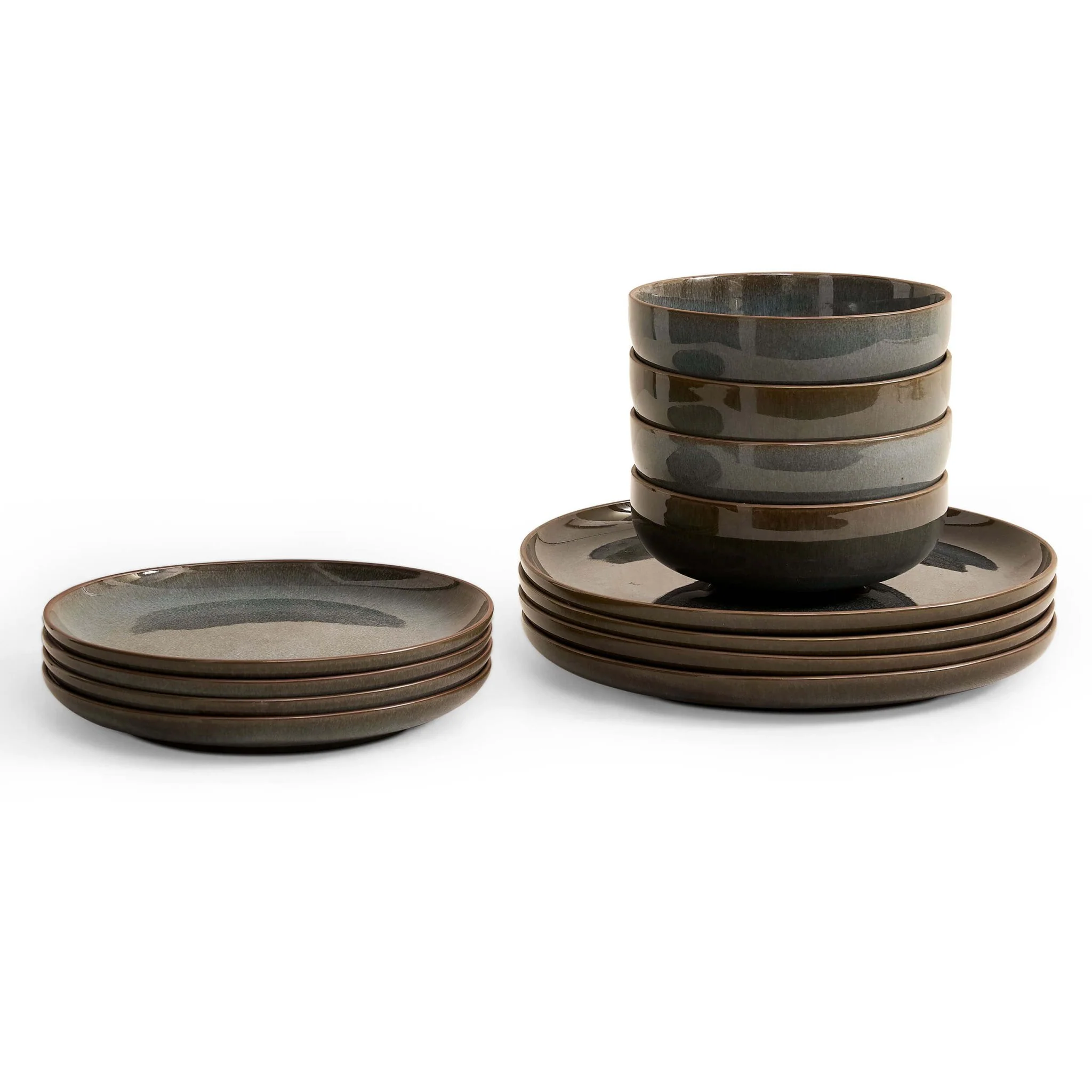 Juniper 12 Piece Dinner Set - Grey/Blue - Image 2